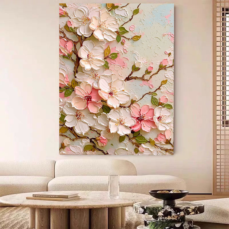 Texturierte Frühlingsblüten | Rosa Weiß