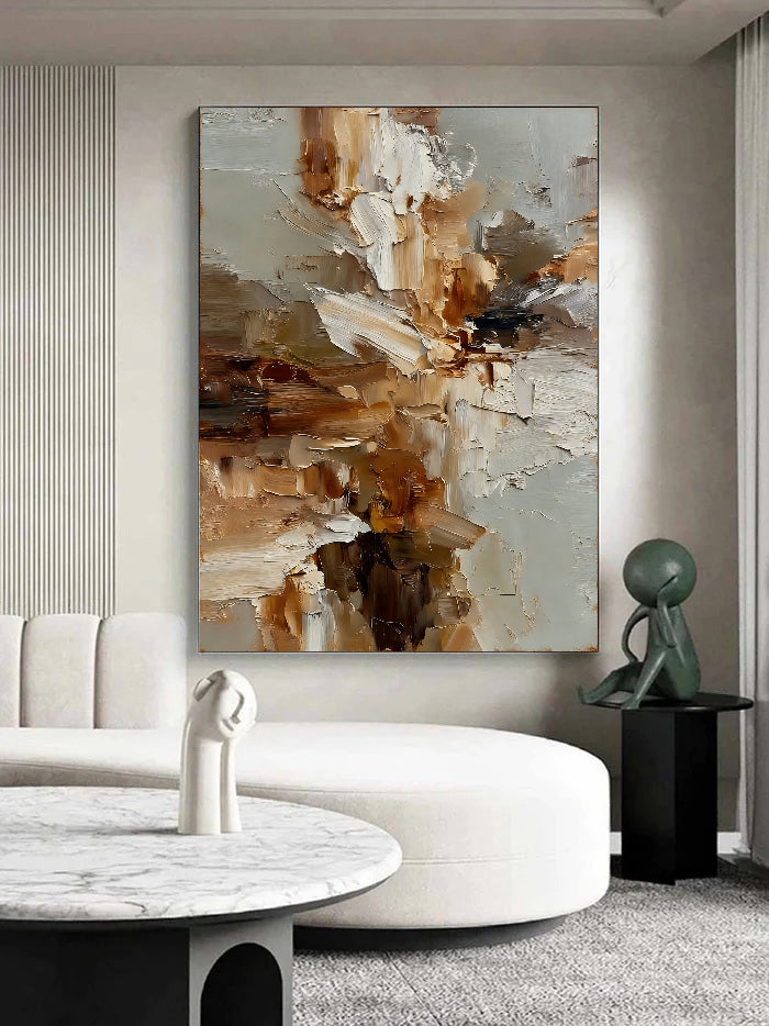 Textured Floral Umber | Cream Bloom