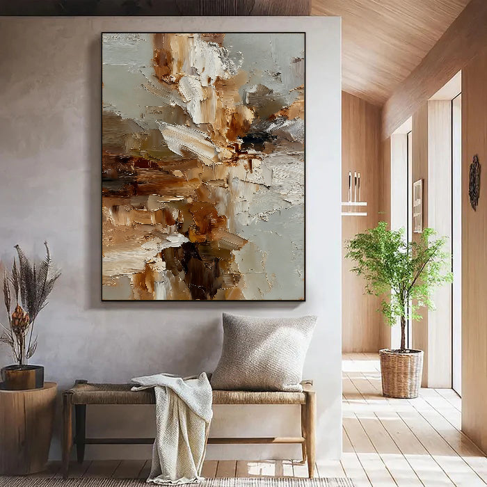 Textured Floral Umber | Cream Bloom