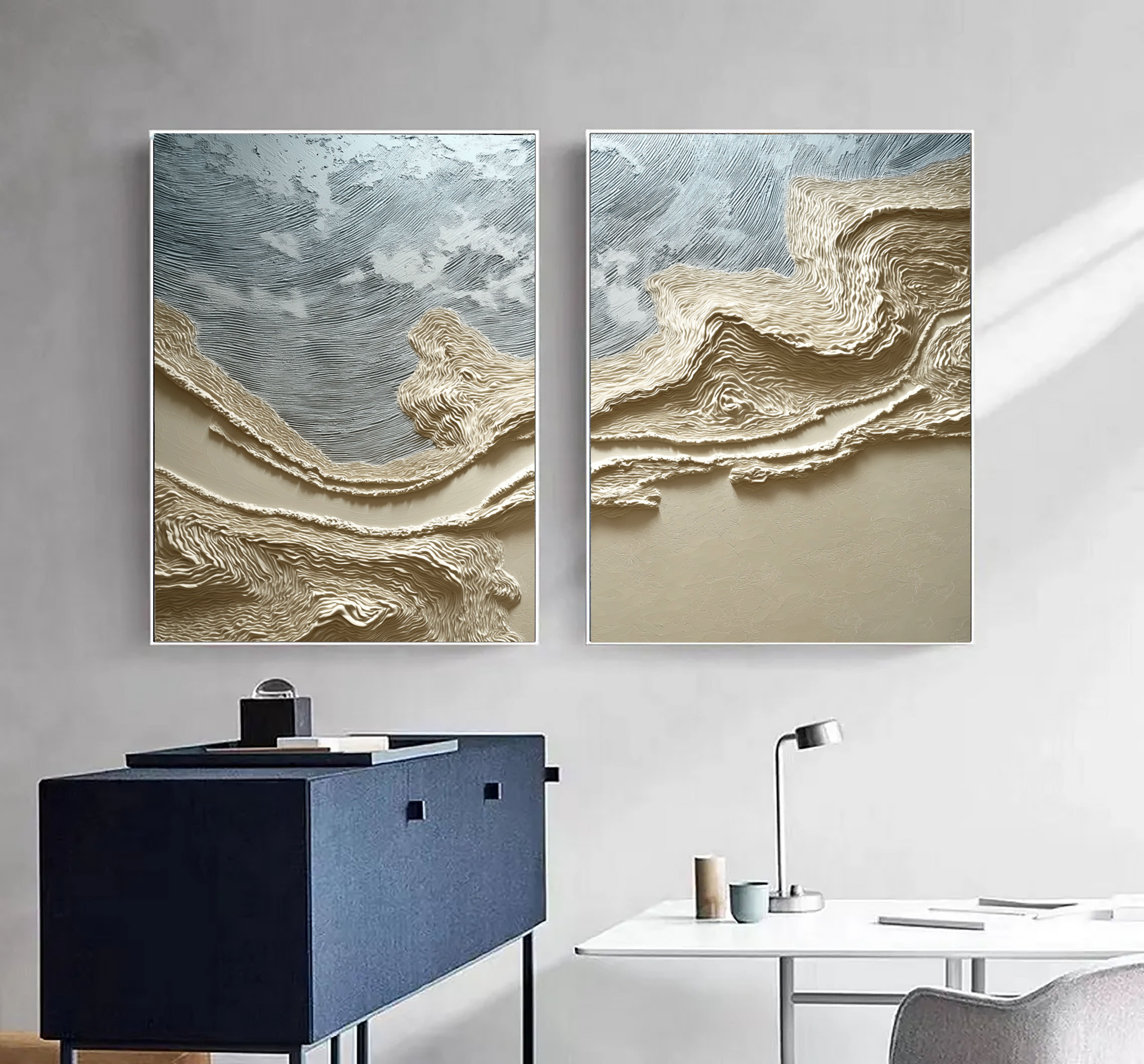 Textured Metallic Currents | Golden Waves