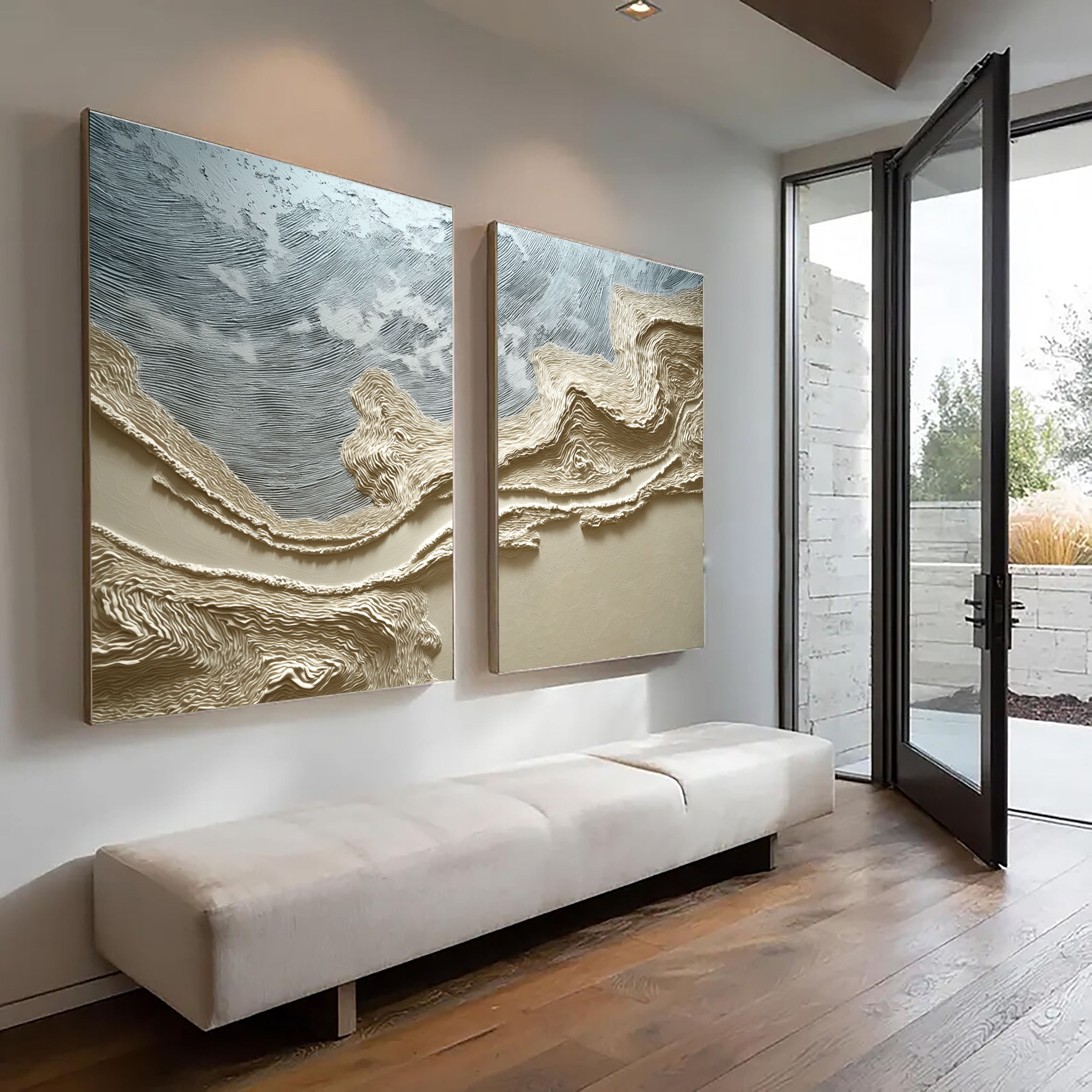 Textured Metallic Currents | Golden Waves