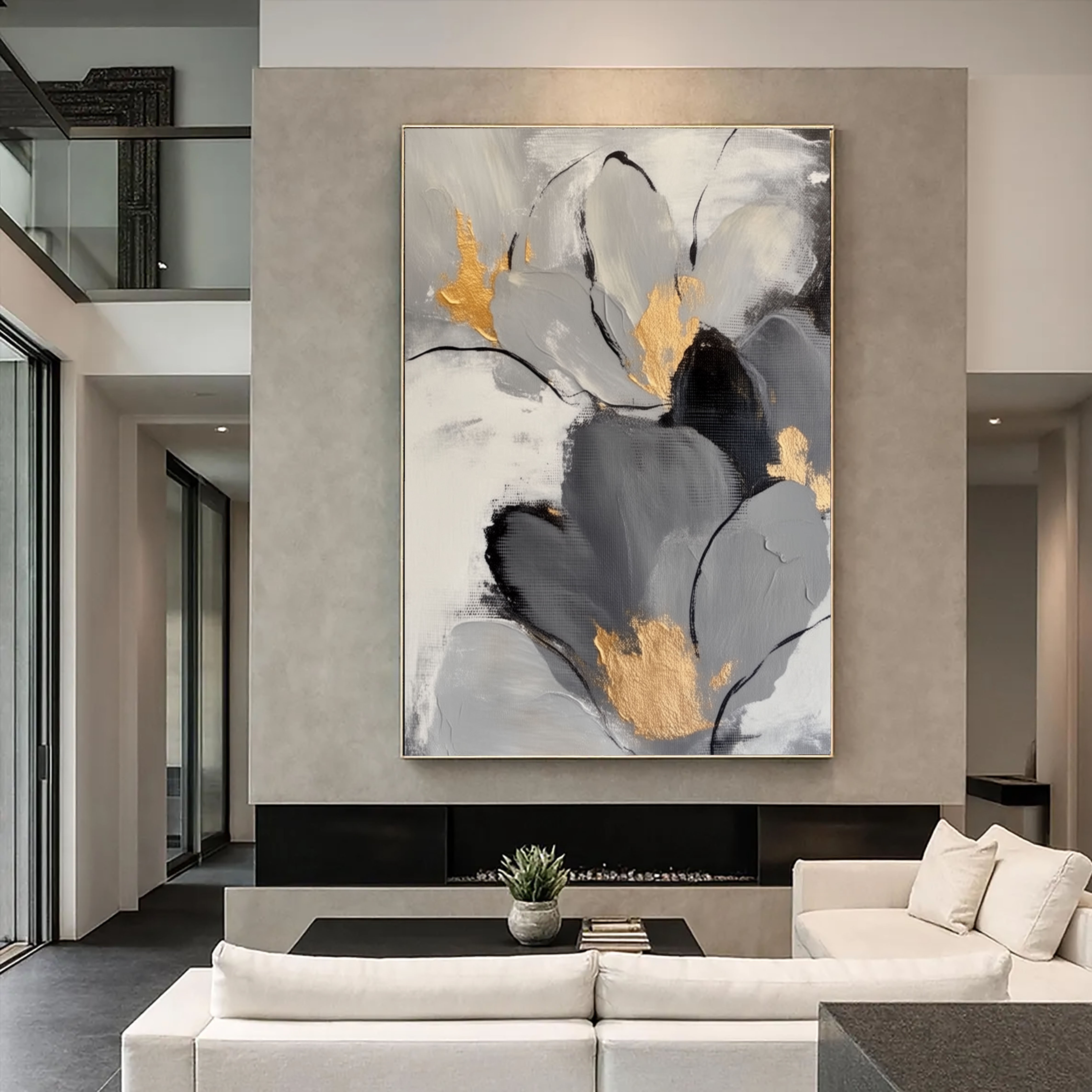 Strukturierte vergoldete Blüten | Monochromatische Farbtöne