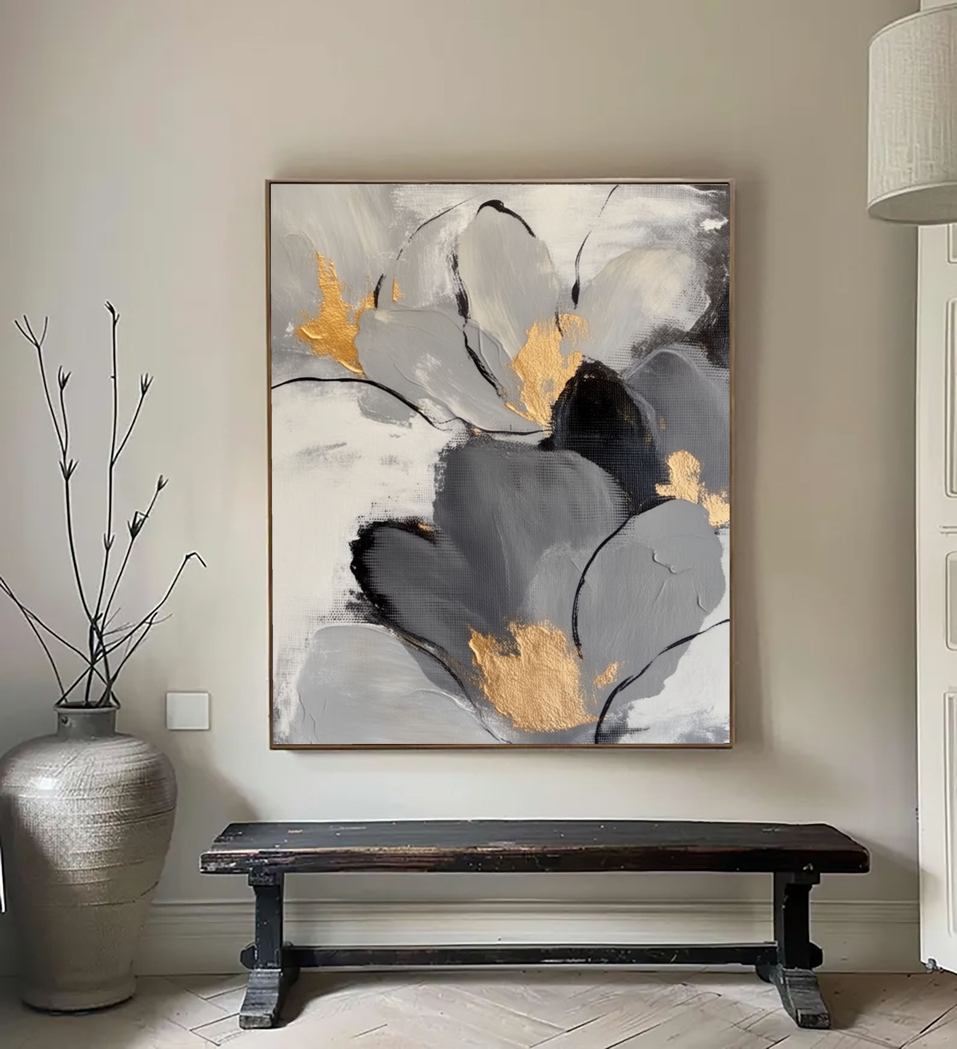 Strukturierte vergoldete Blüten | Monochromatische Farbtöne