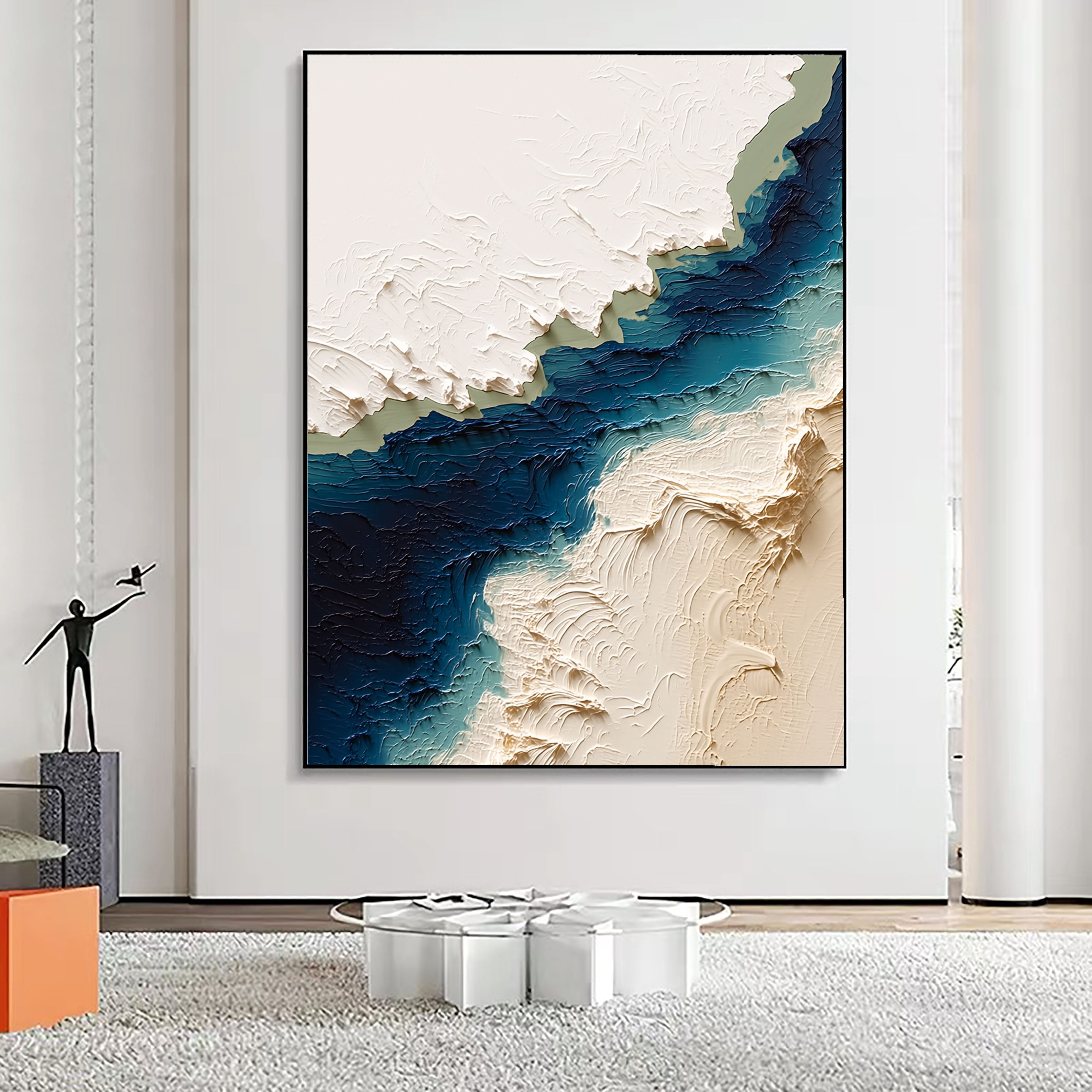 Textured Coastal Strata | Blue Ivory