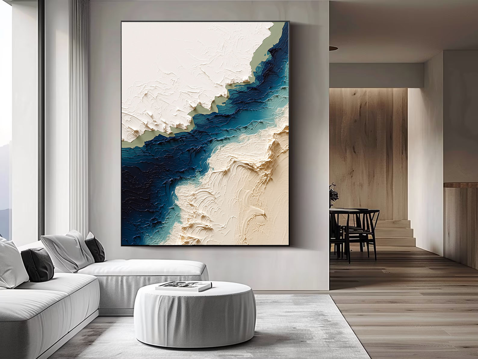 Textured Coastal Strata | Blue Ivory