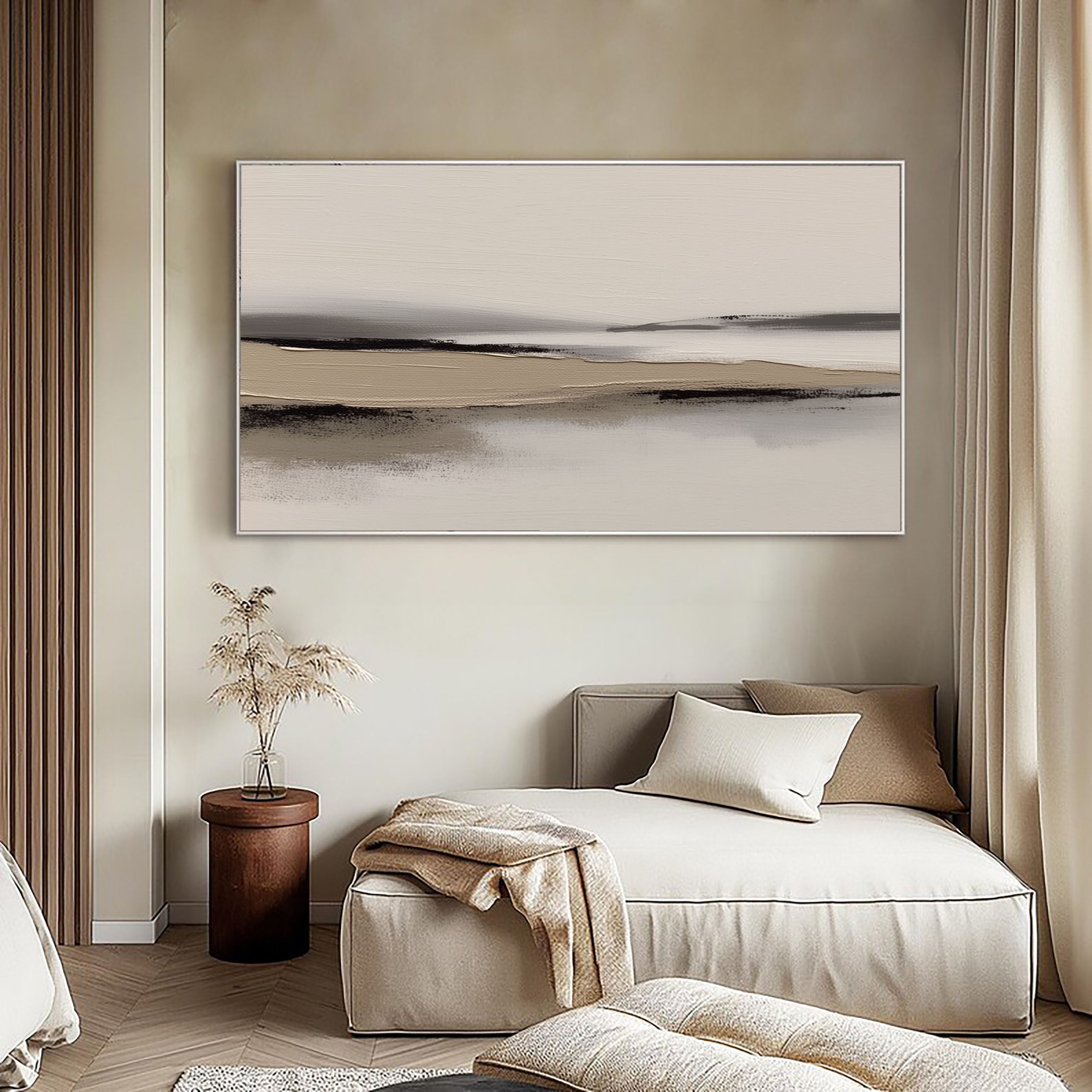 Strukturierter Minimal Horizon | Beige Schwarz