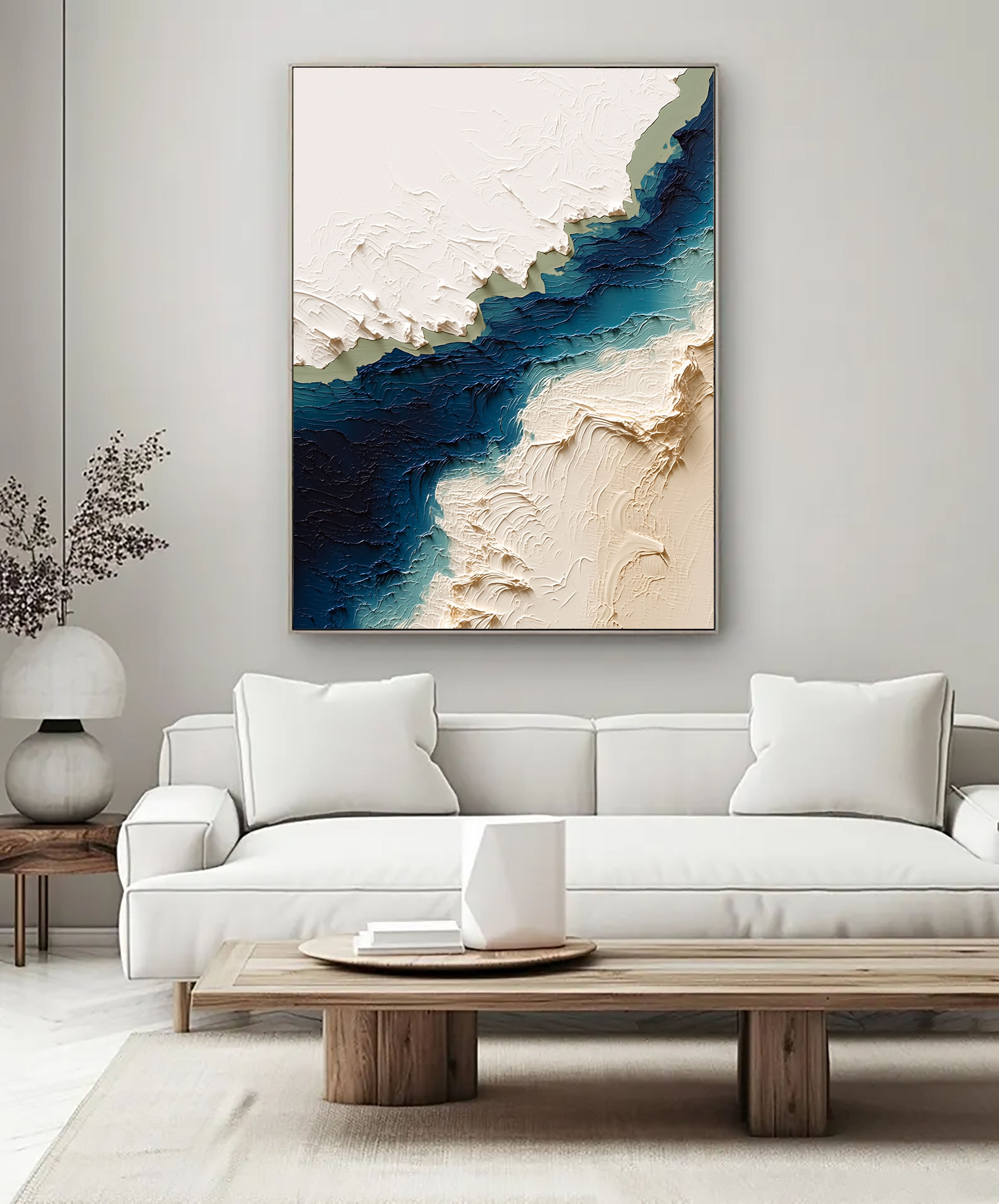 Textured Coastal Strata | Blue Ivory