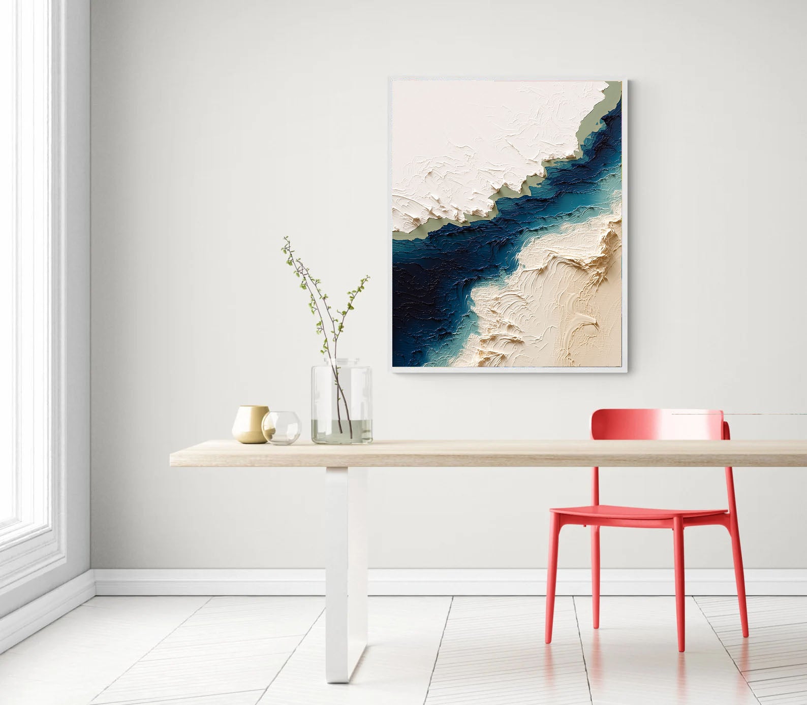 Textured Coastal Strata | Blue Ivory