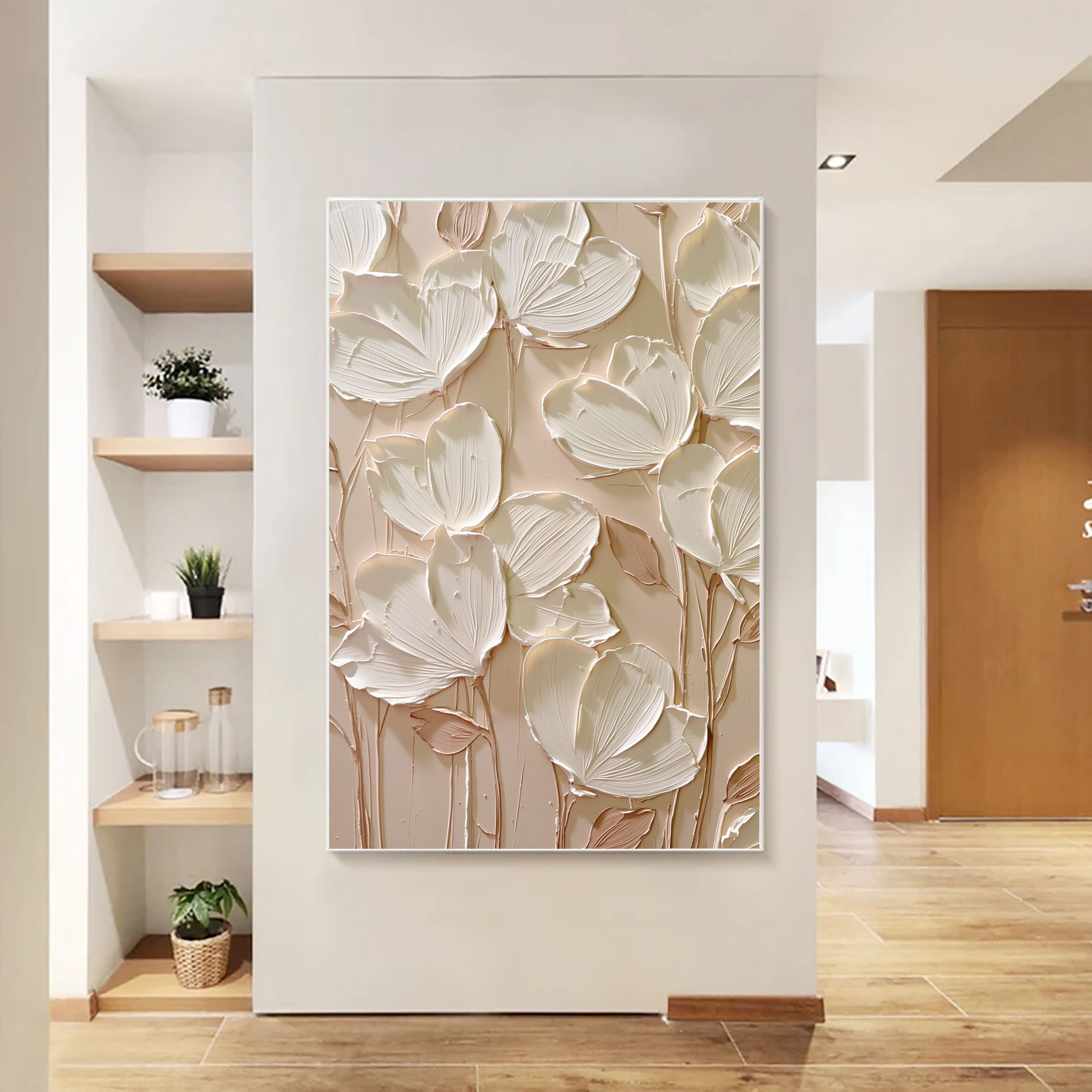 Texturierte modellierte Blütenblätter | Weiß Beige