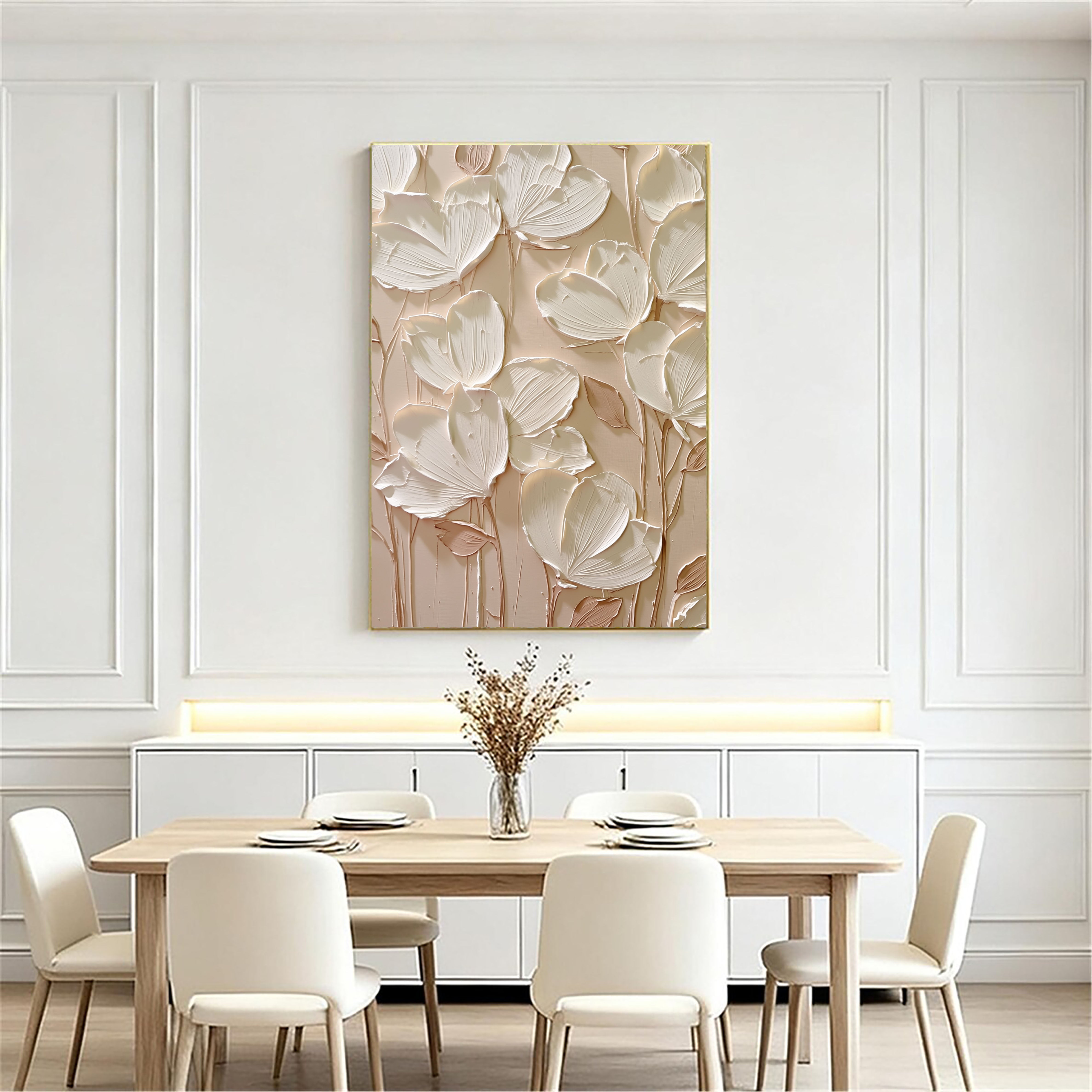 Texturierte modellierte Blütenblätter | Weiß Beige