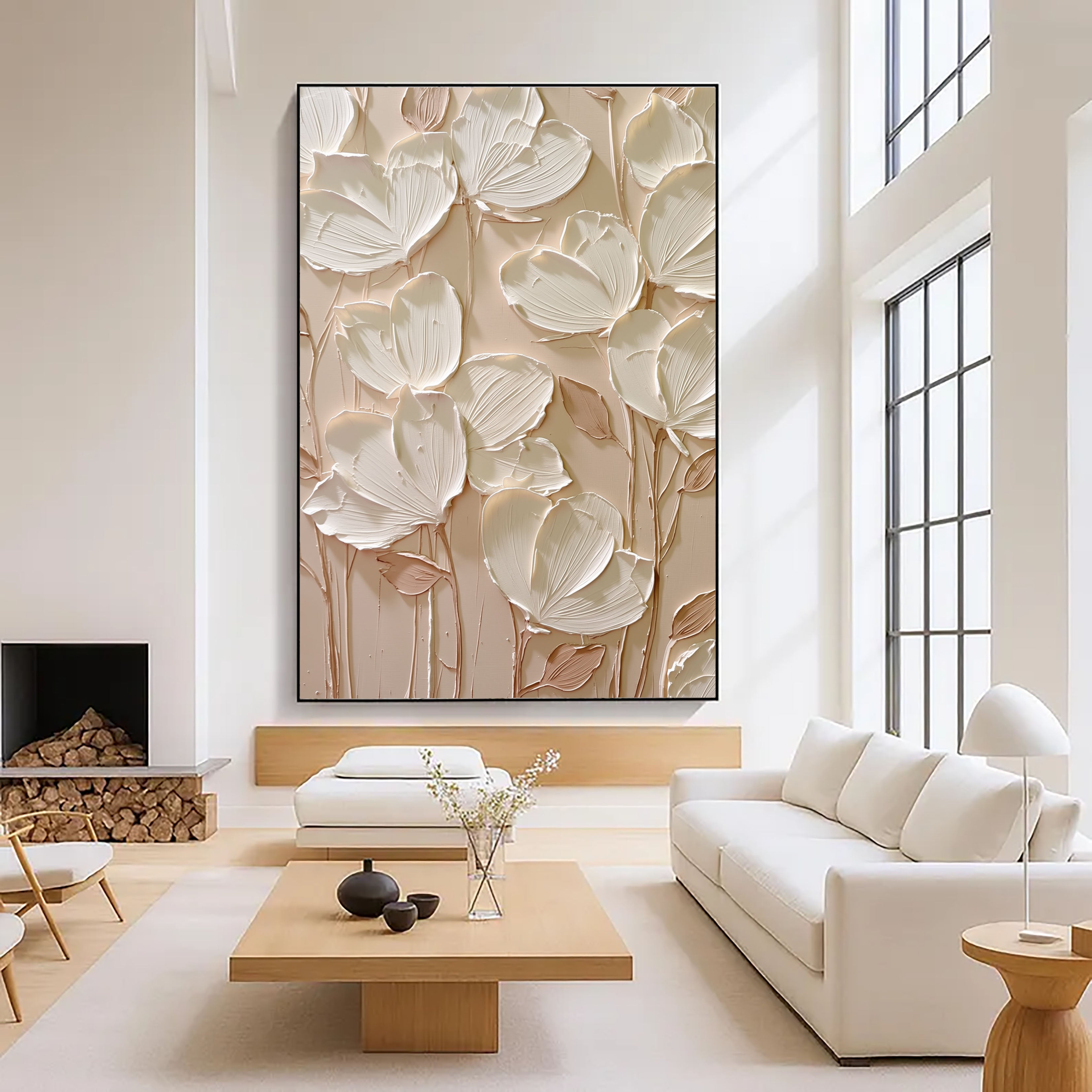 Textured Sculpted Petals | White Beige