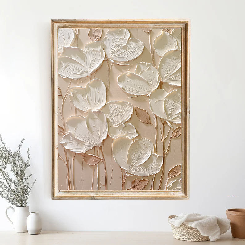 Textured Sculpted Petals | White Beige