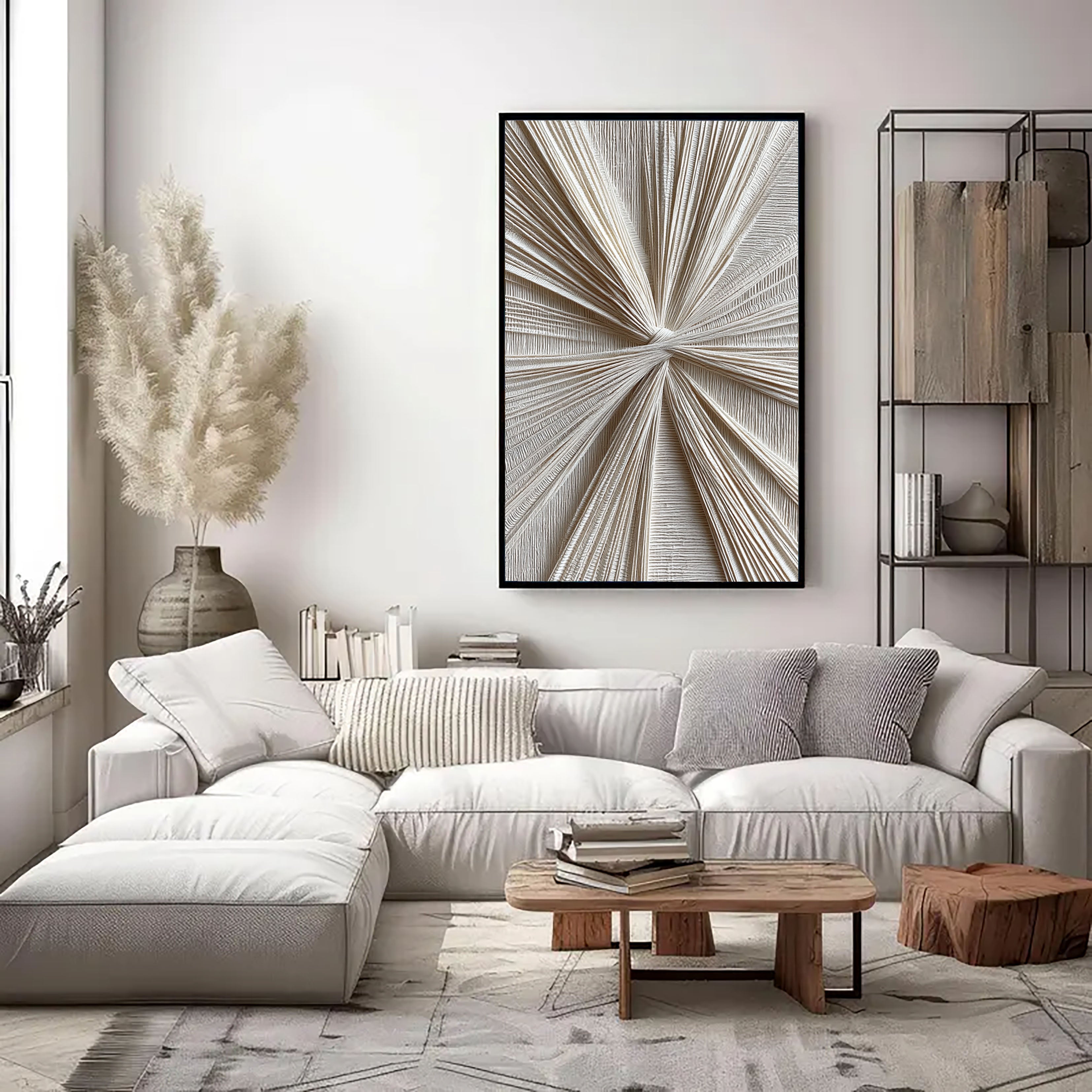 Textured Radial Surge | Cream Tones