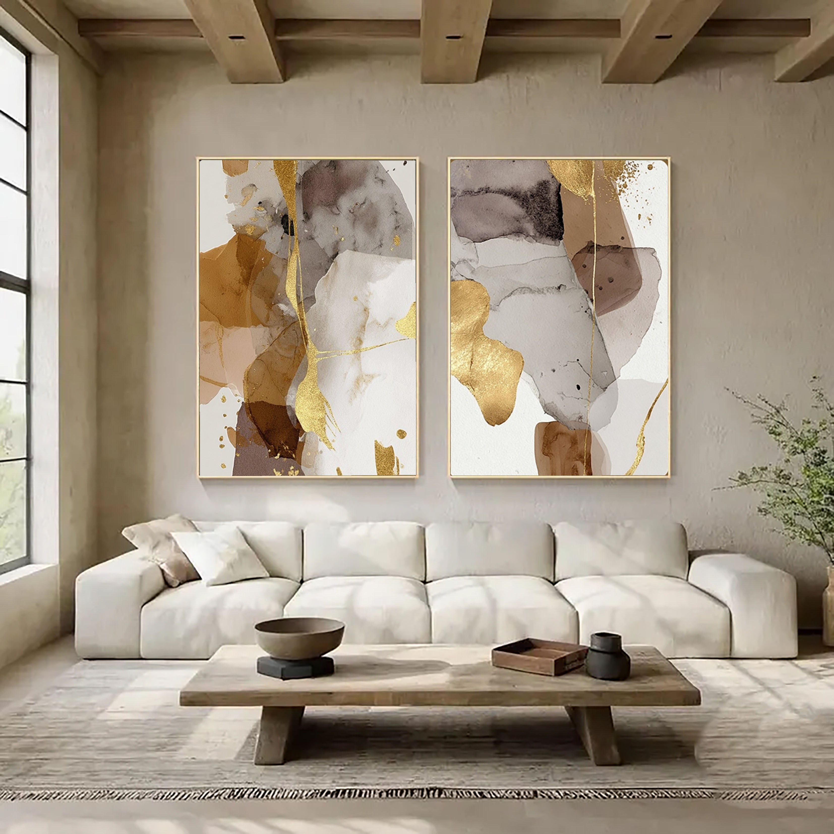 Abstract Metallic Fusion | Golden Hues