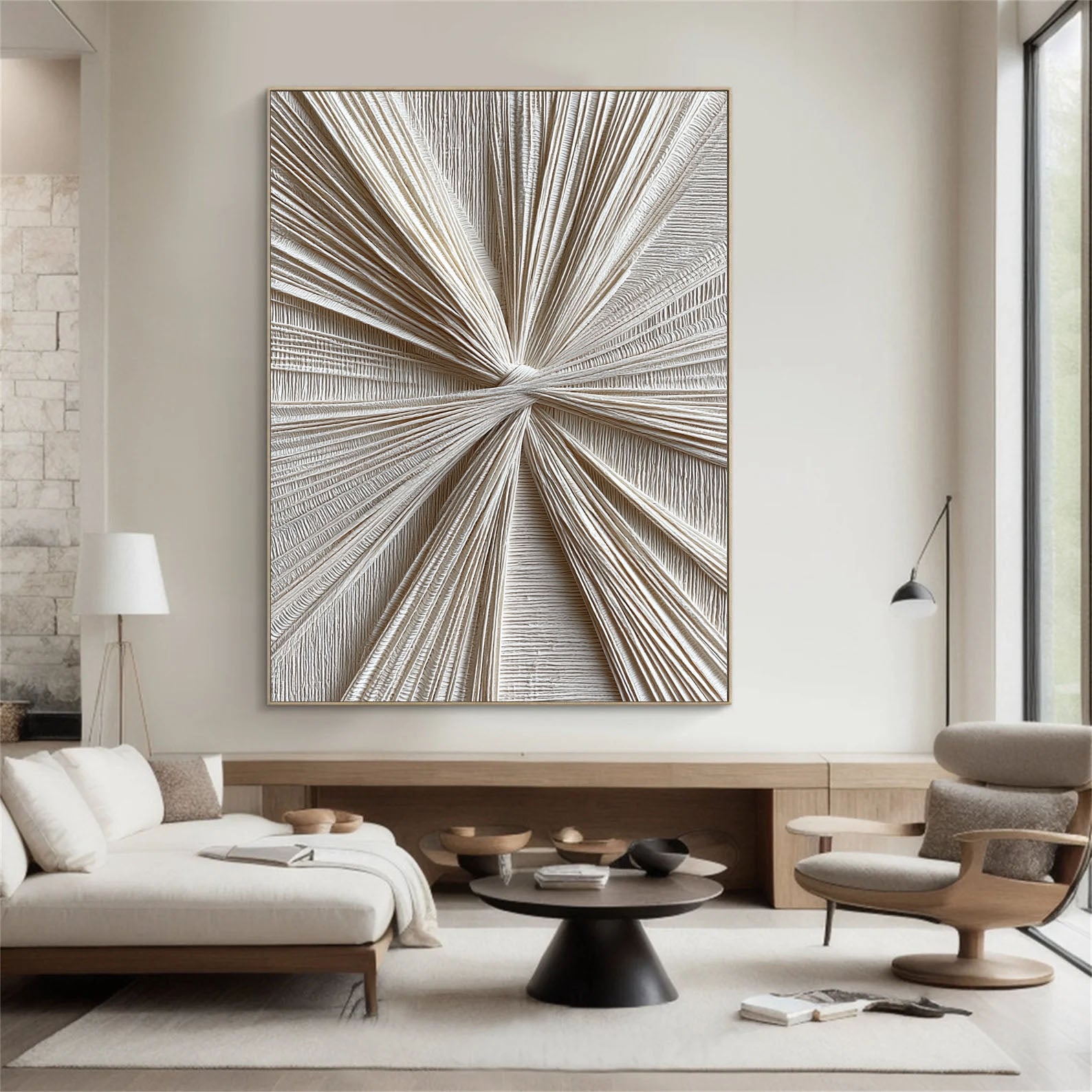 Textured Radial Surge | Cream Tones