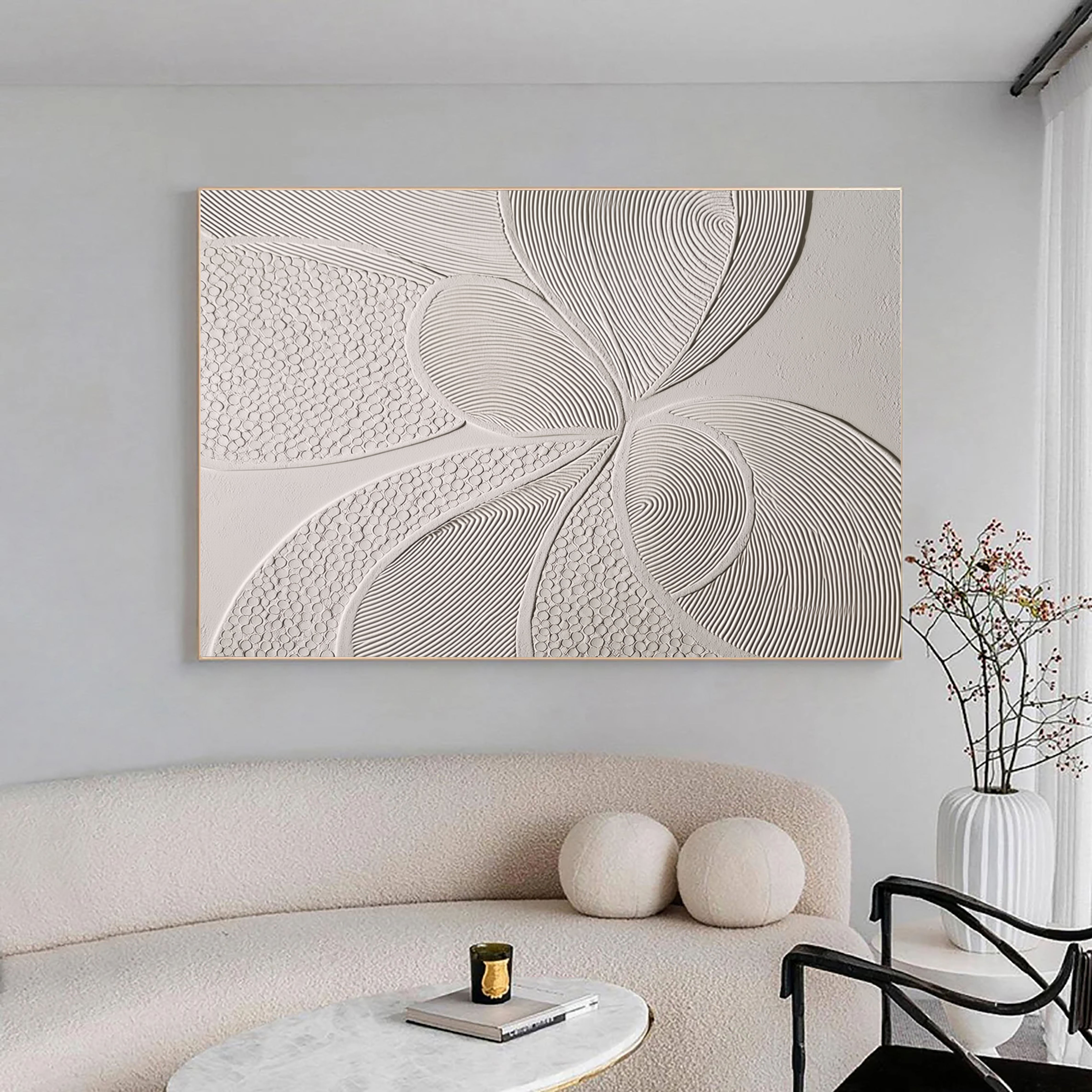 Textured Petal Forms | Ivory Relief