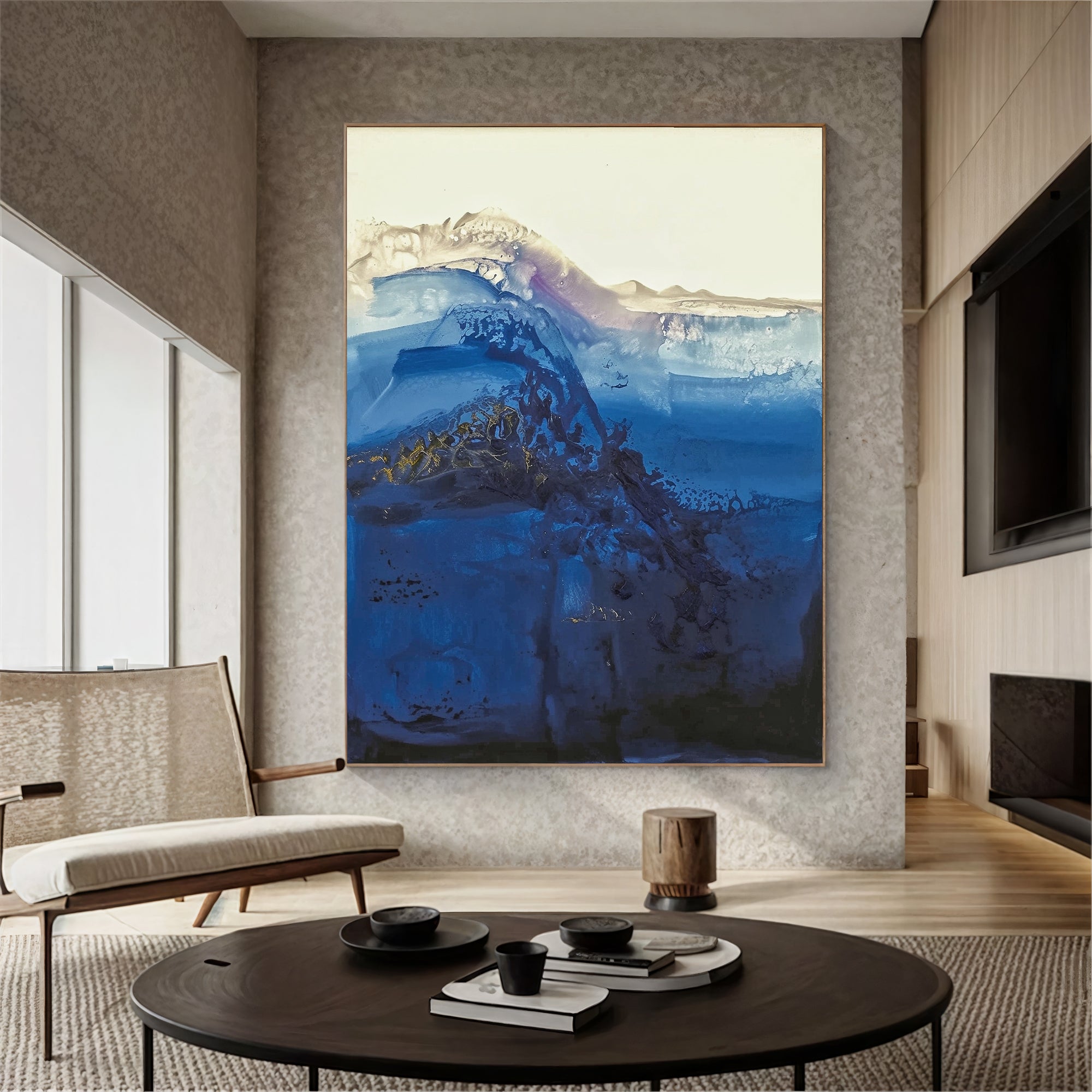 Textured Wave Opulence | Blue Gold