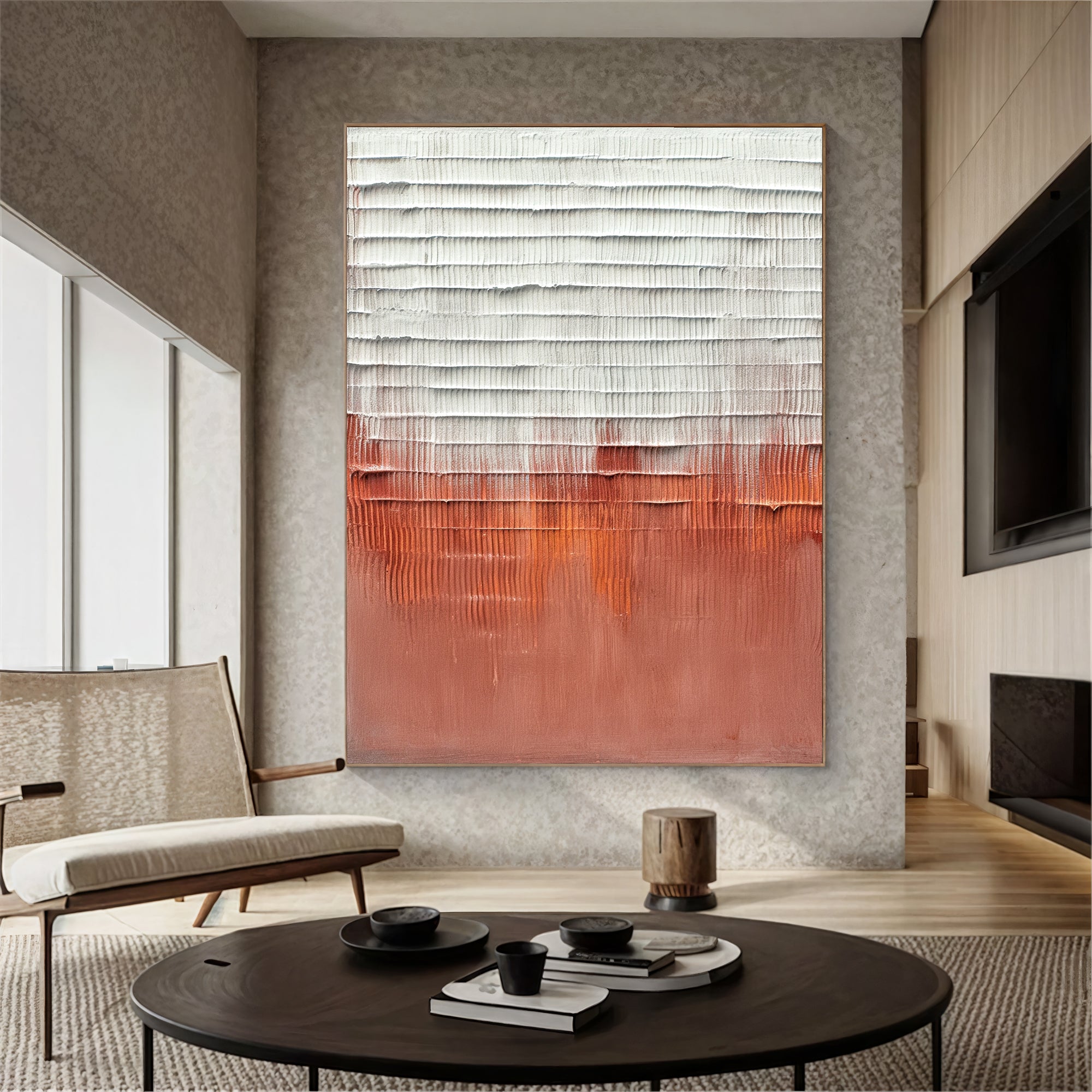 Textured Rust Elegance | Coral Hues