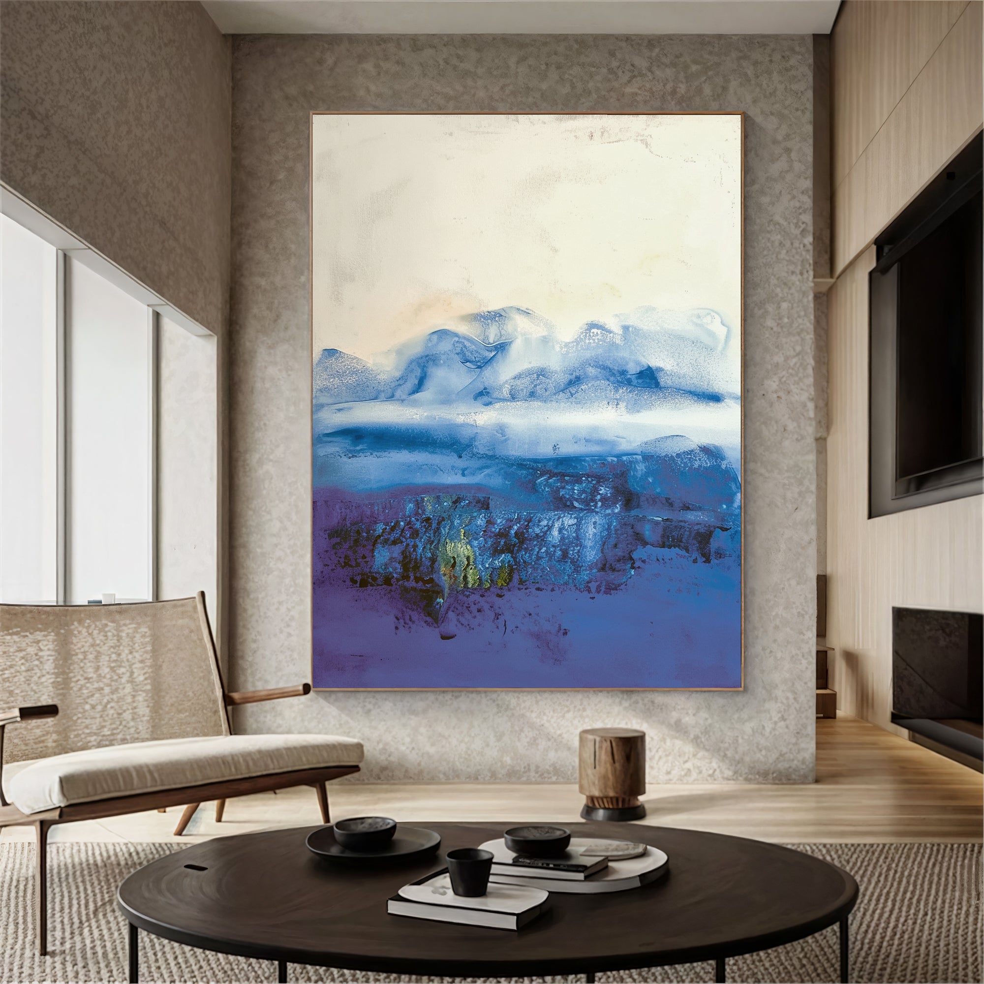 Textured Azure Sophistication | Blue Purple