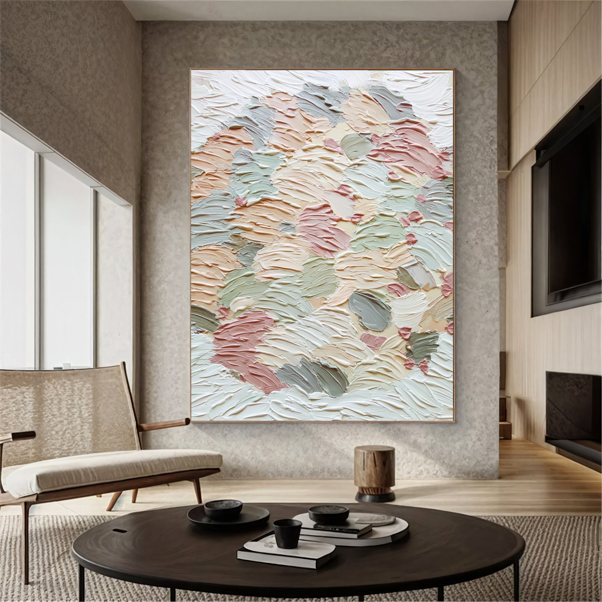 Textured Pastel Swirls | Blush Mint