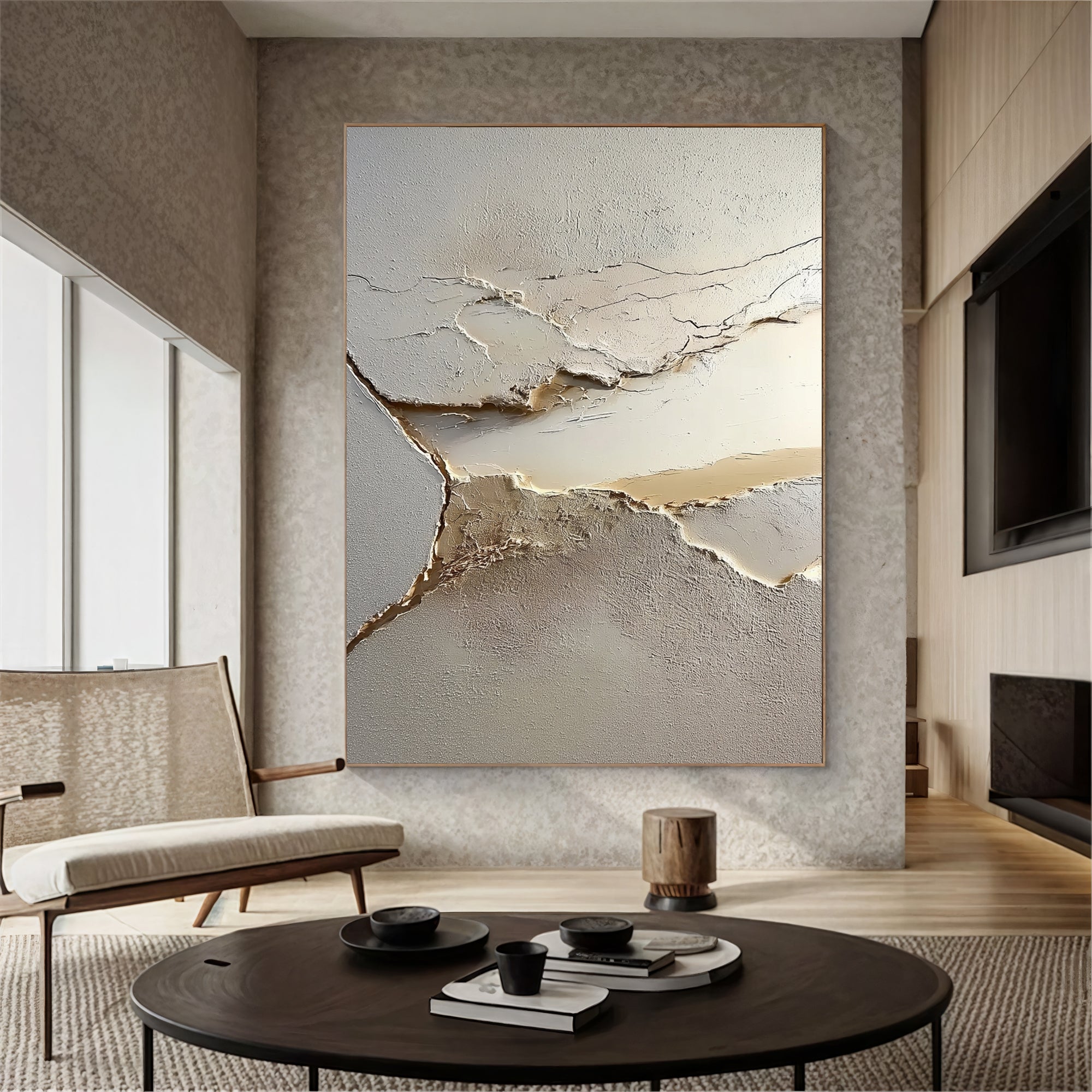 Textured Cracked Layers | Gray Gold