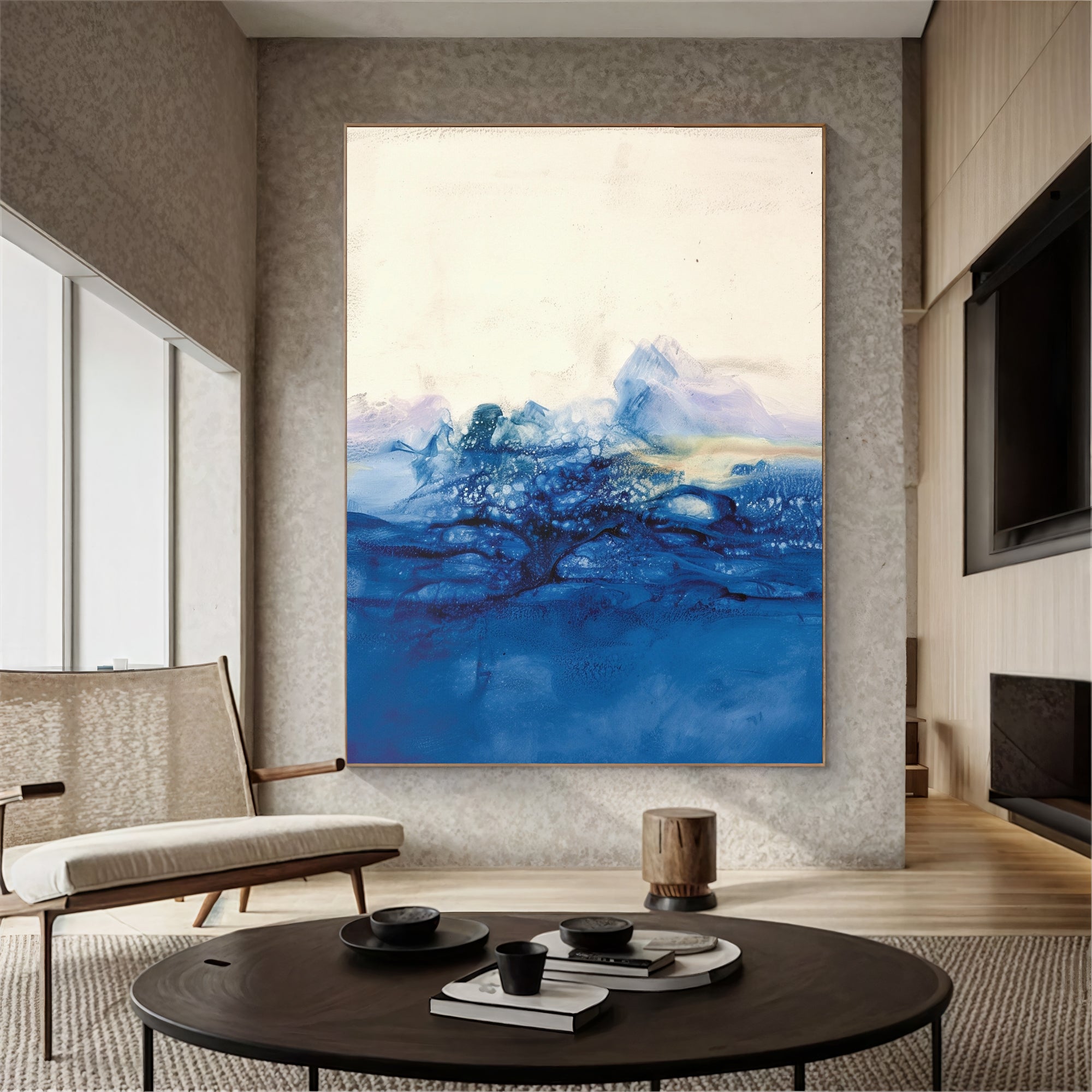 Textured Azure Elegance | Blue White