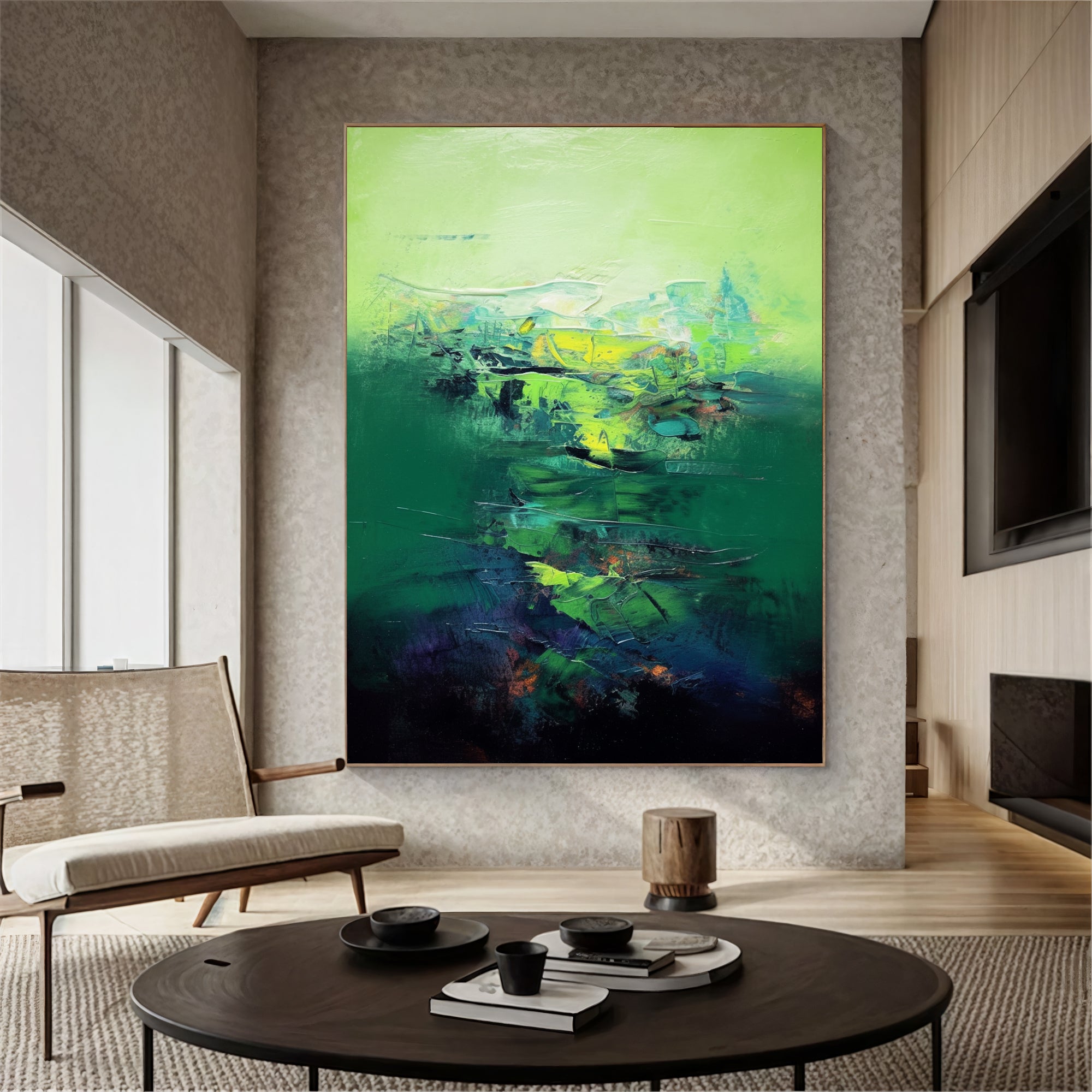 Textured Emerald Opulence | Green Yellow