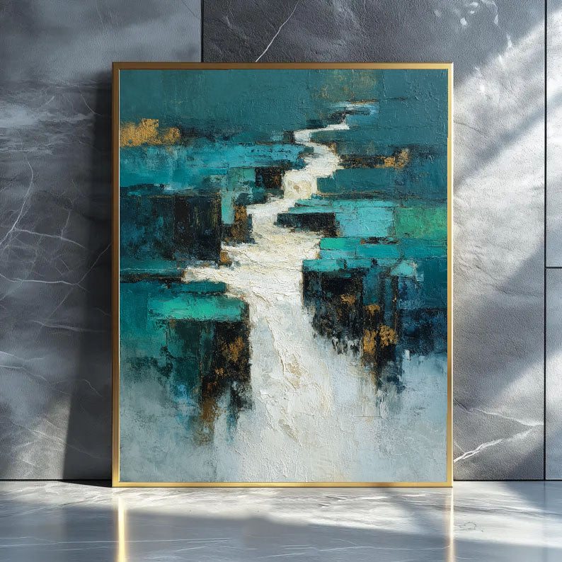 Textured Abstract Art | Azure Depth