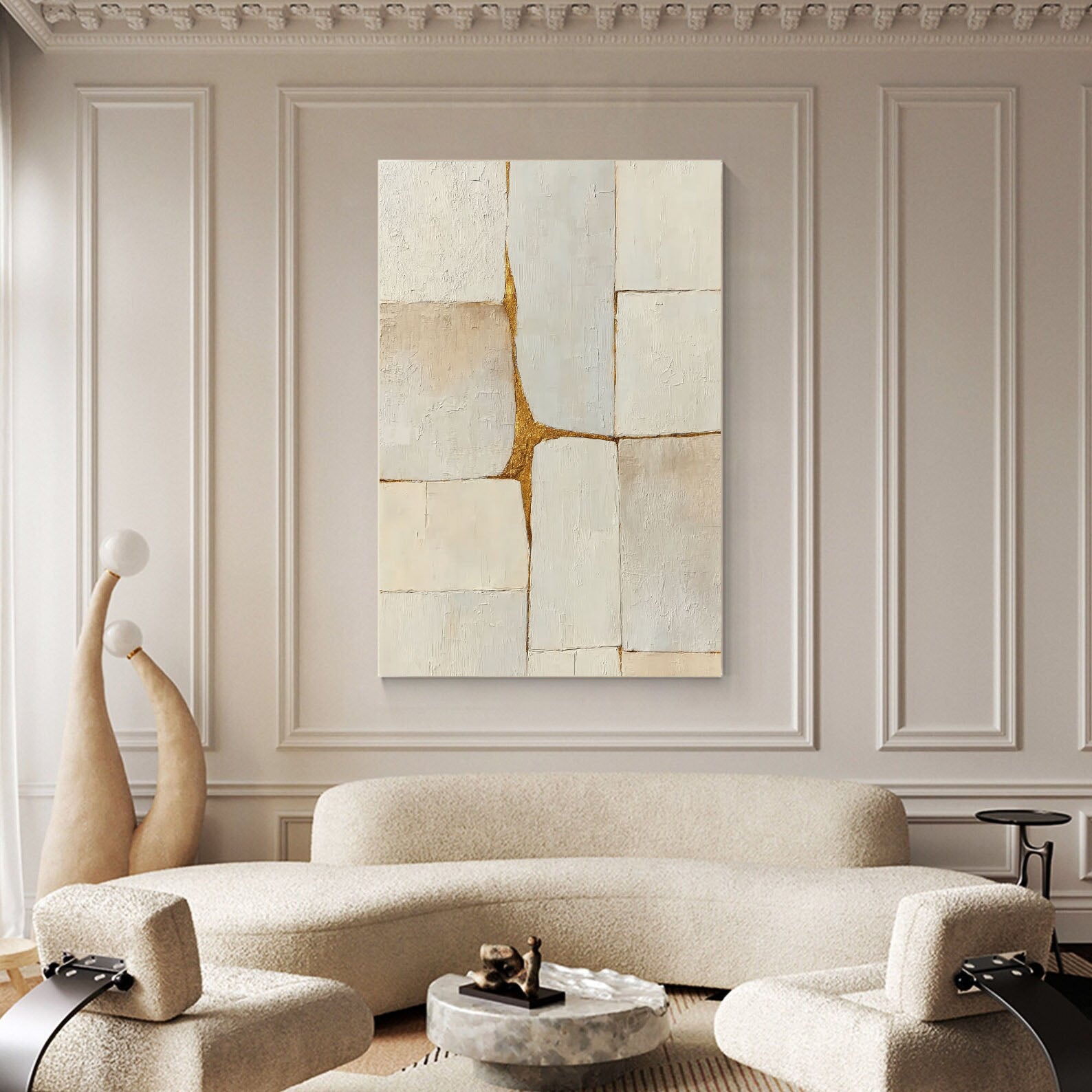 Textured Neutral Art | Gilded Depth
