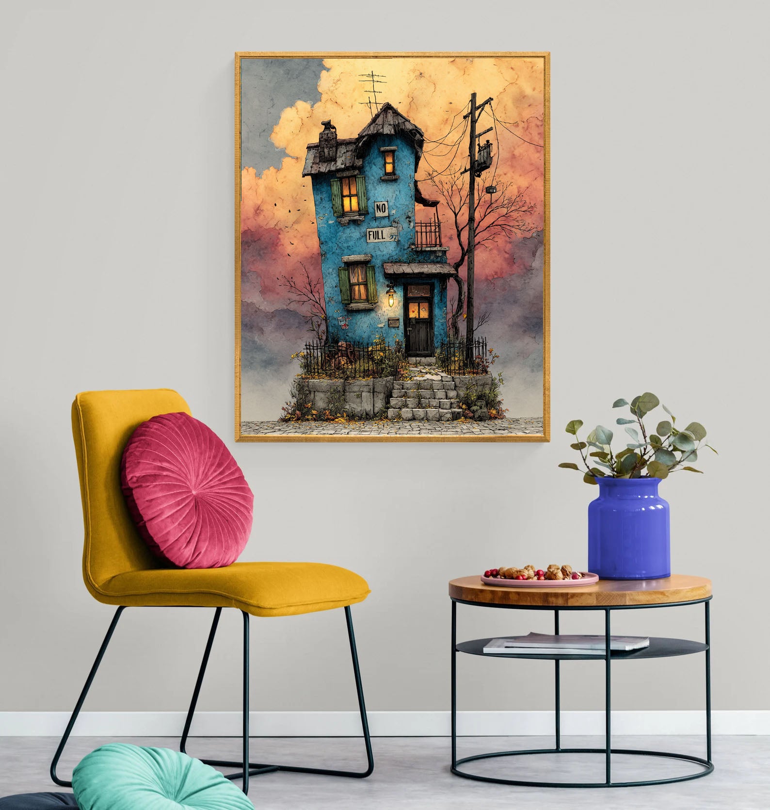 Whimsical Blue House | Nostalgic Charm