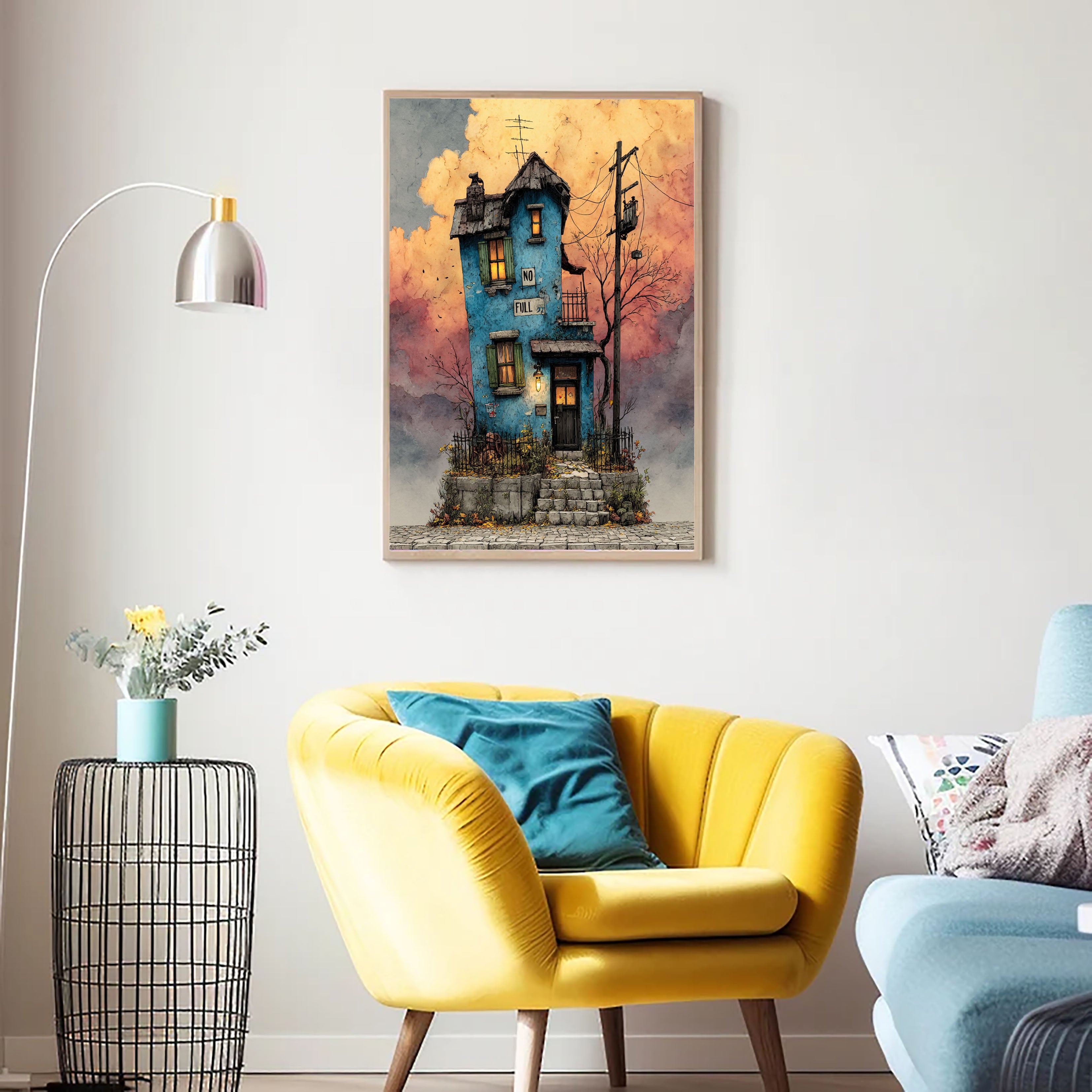 Whimsical Blue House | Nostalgic Charm