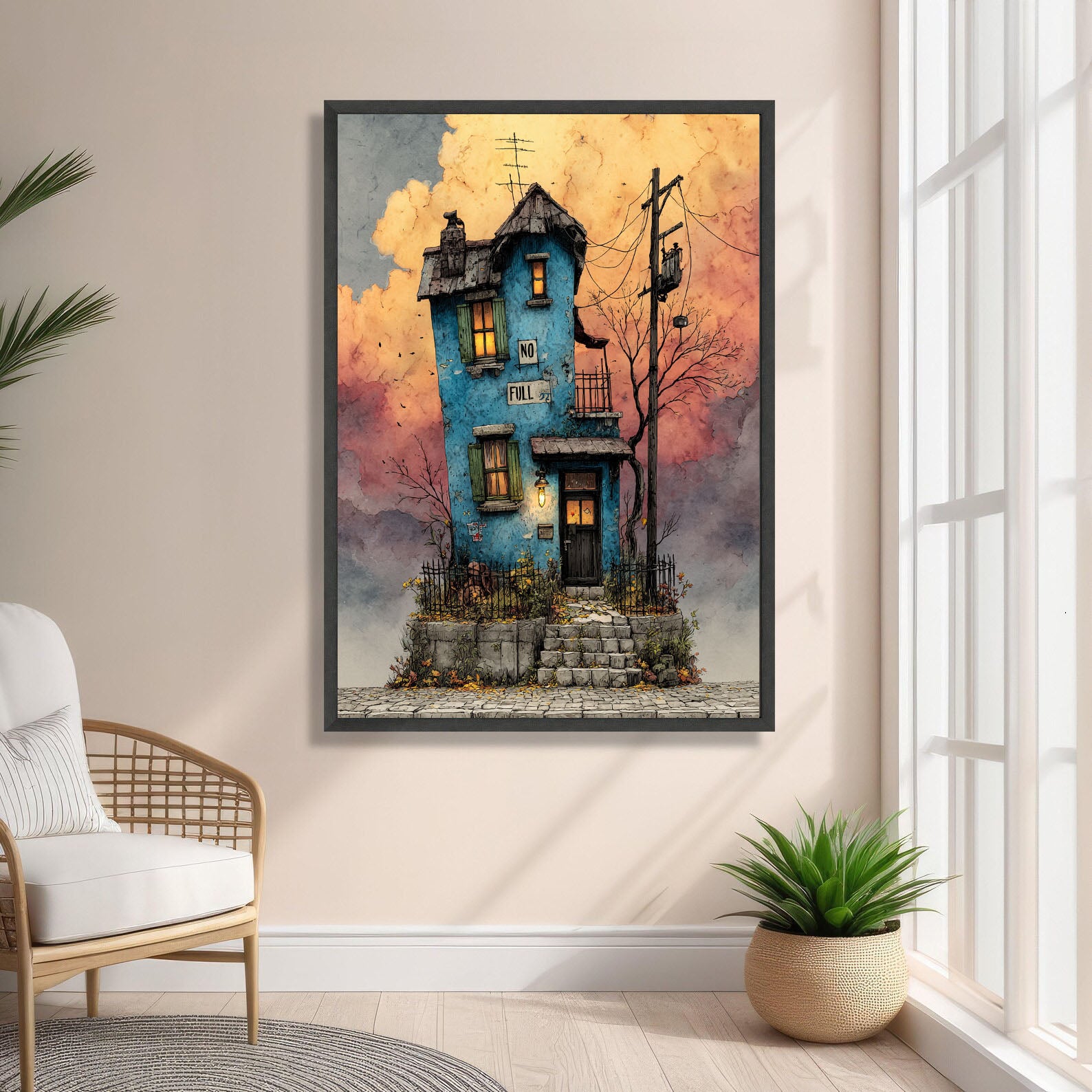 Whimsical Blue House | Nostalgic Charm