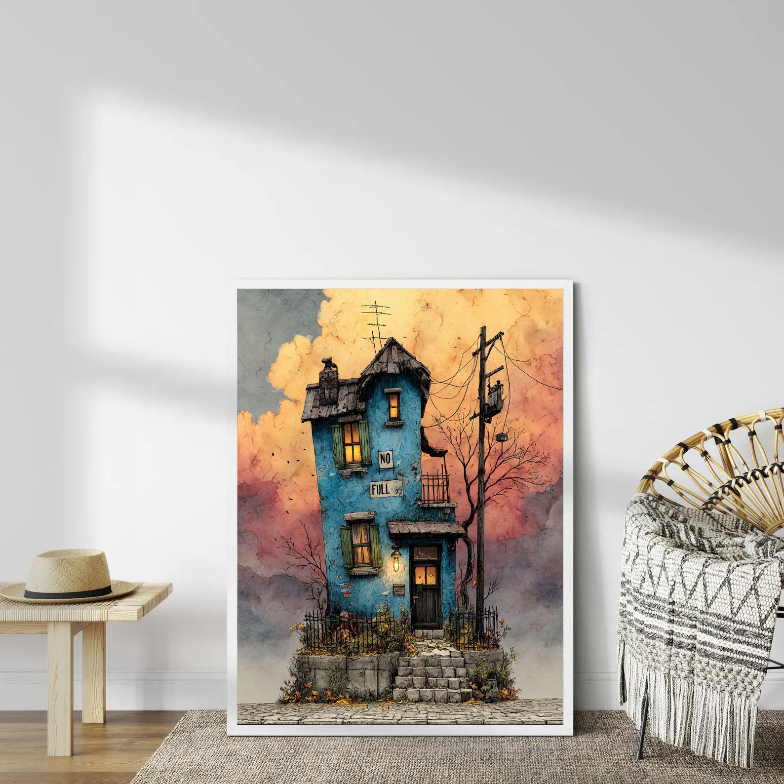 Whimsical Blue House | Nostalgic Charm