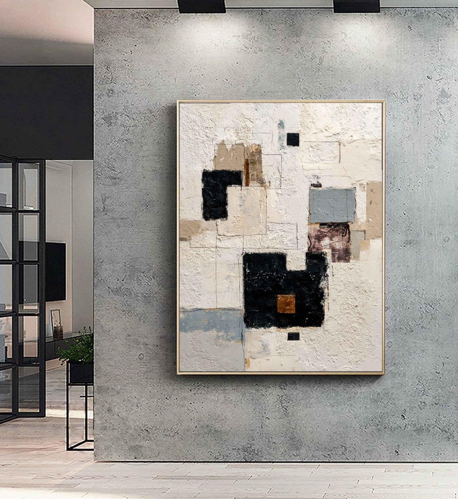 Textured Geometric Art | Neutral Depth