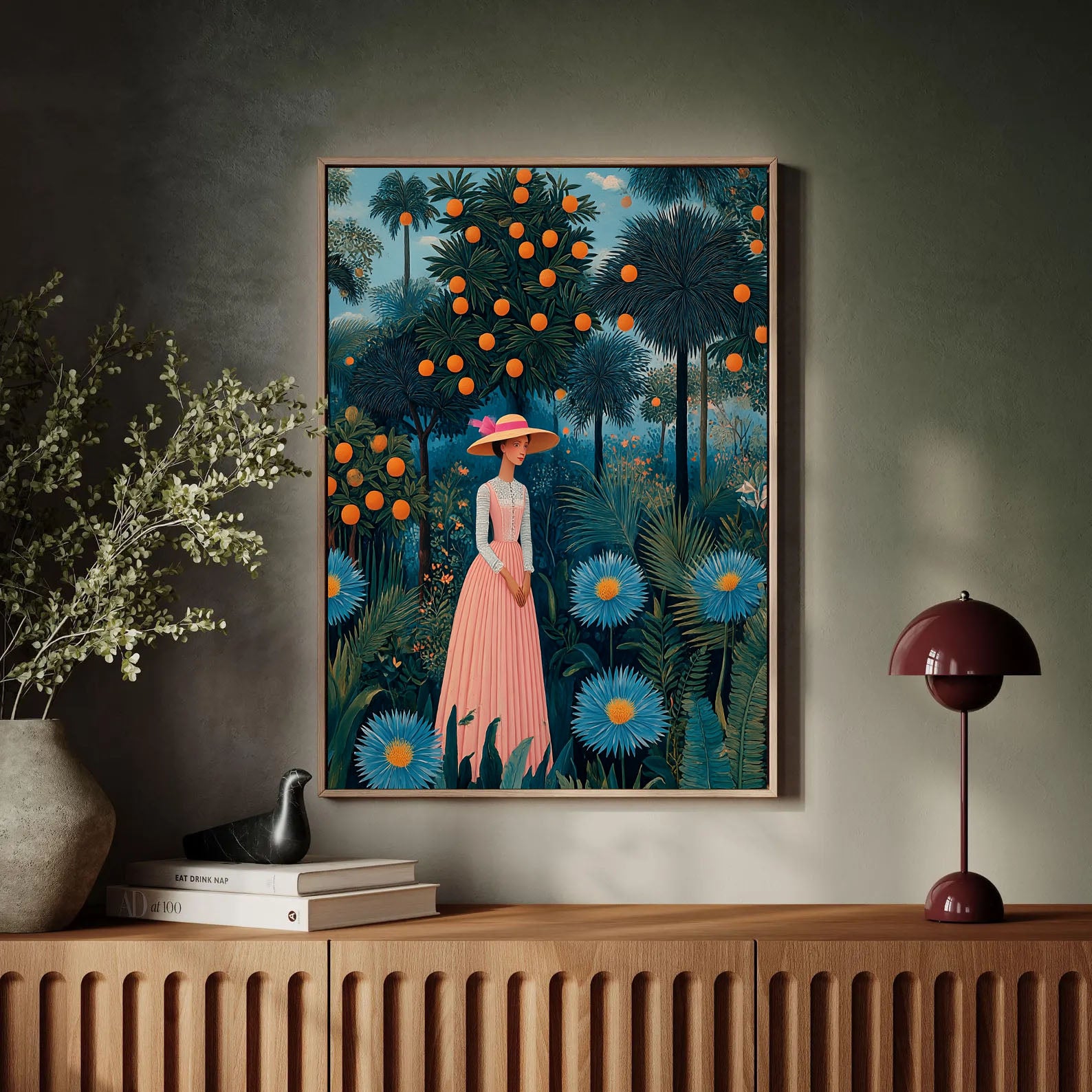 Tropical Garden Lady Art | Exotic Elegance