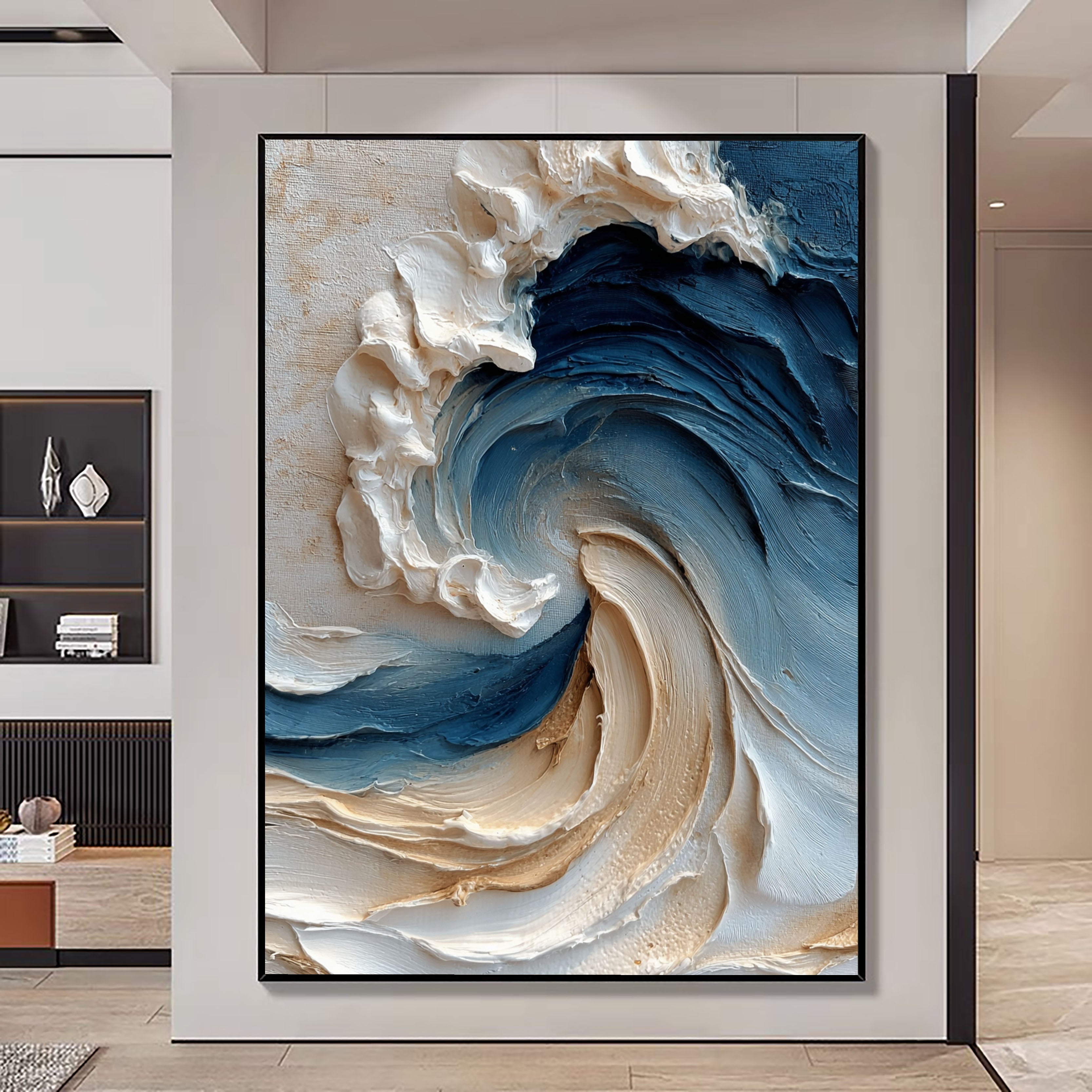 Textured Wave Opulence | Blue Crests