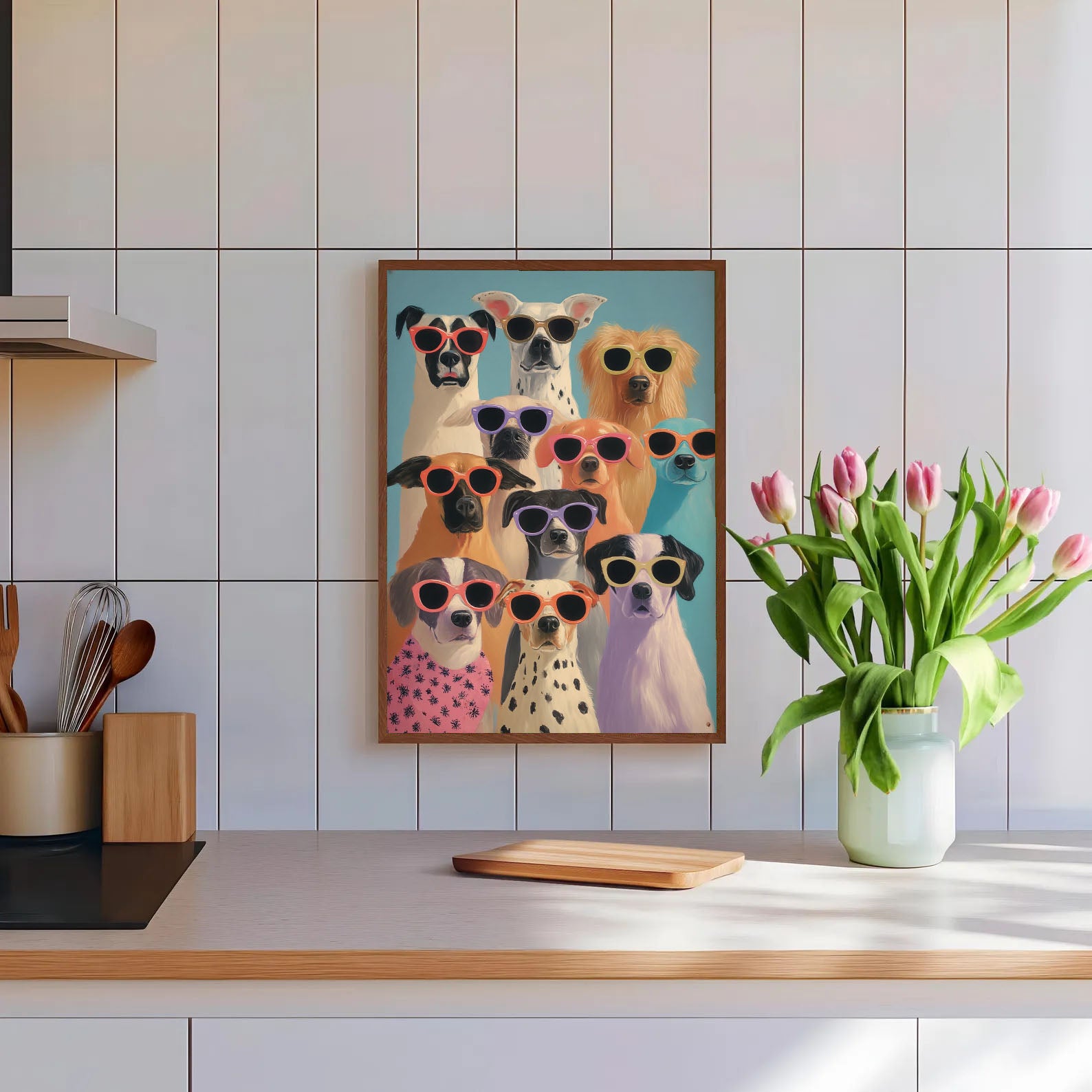 Cool Dogs Collage Art | Vibrant Charm