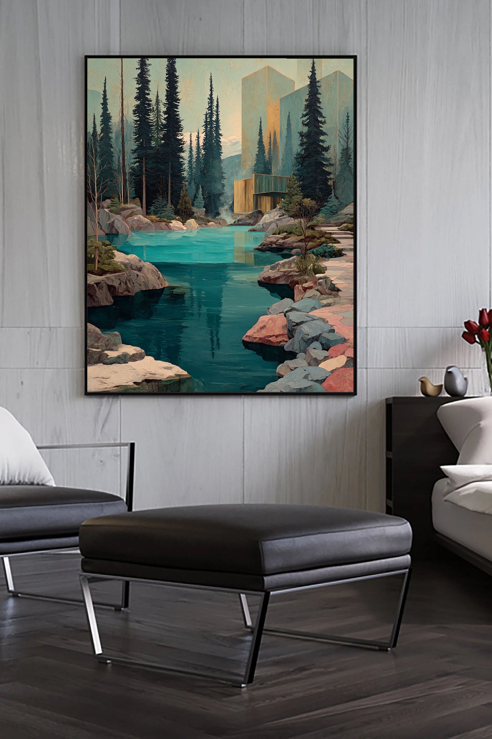 Forest Lake Retreat Art | Modern Serenity