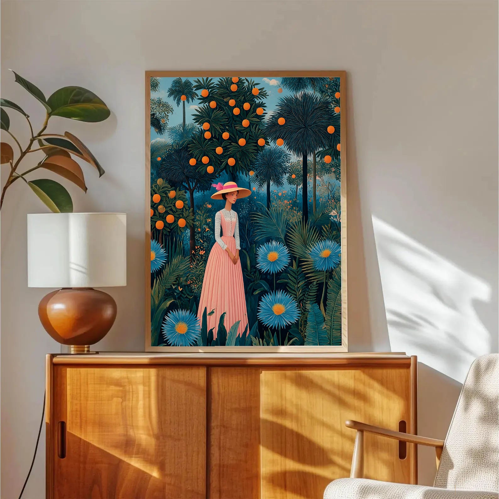 Tropical Garden Lady Art | Exotic Elegance