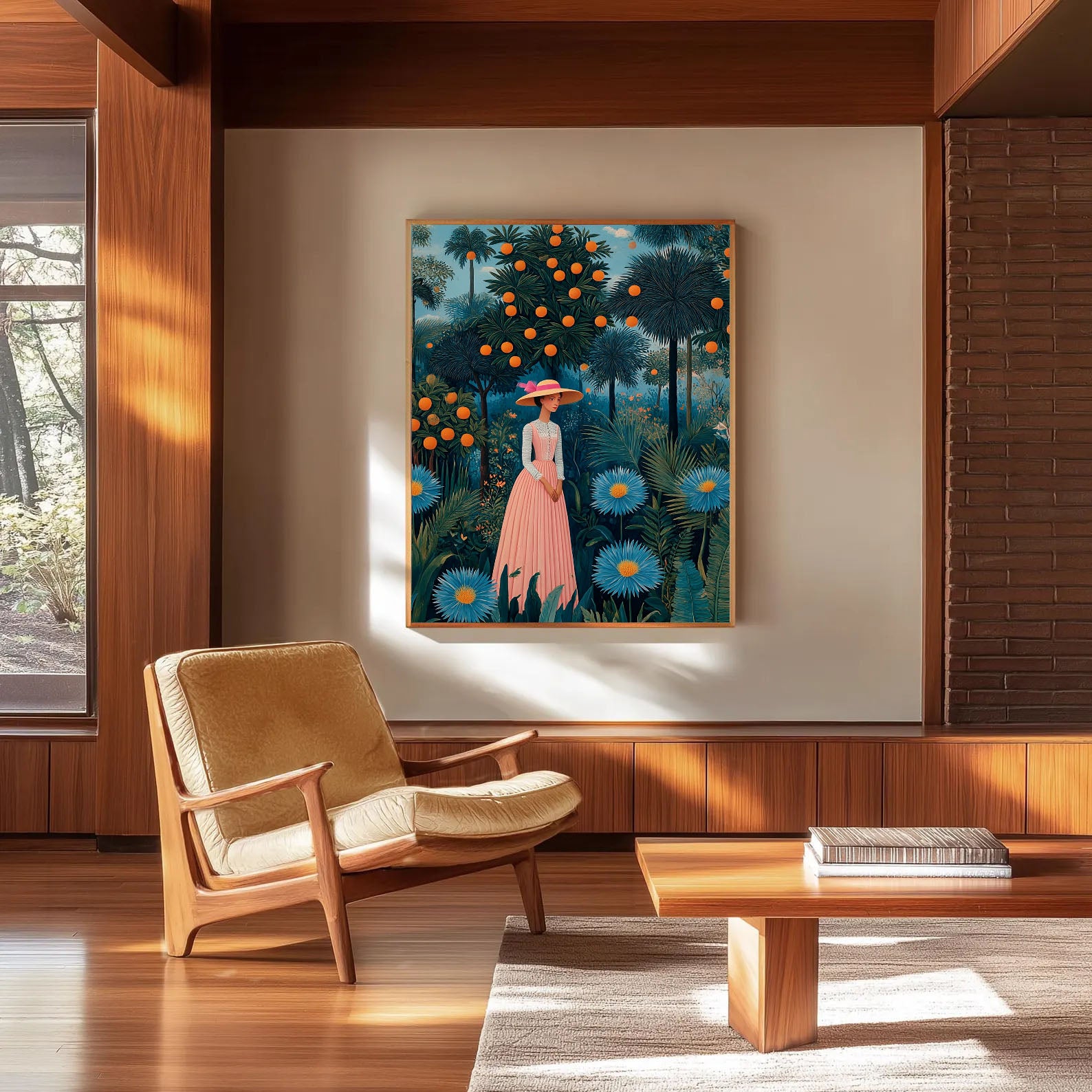 Tropical Garden Lady Art | Exotic Elegance