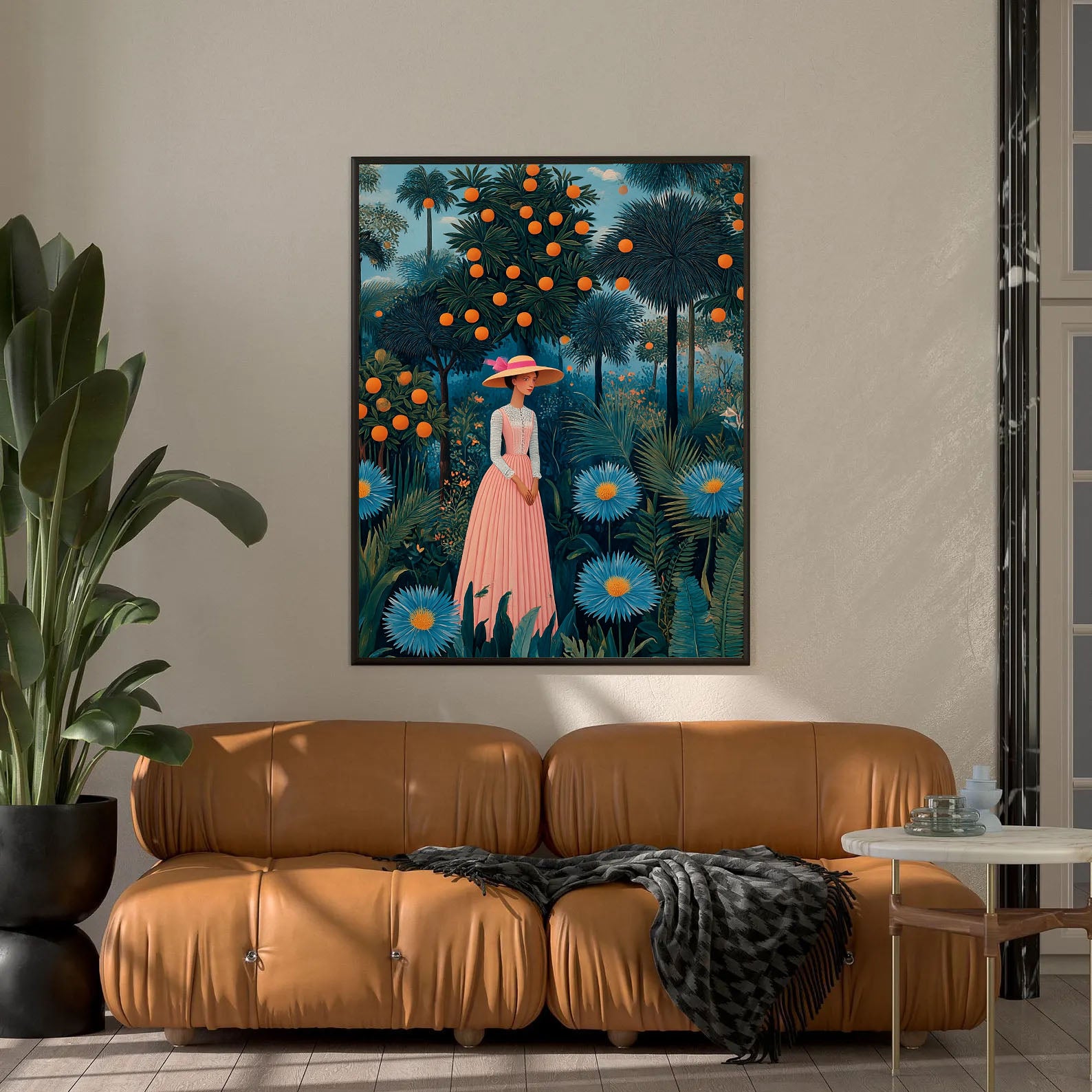 Tropical Garden Lady Art | Exotic Elegance