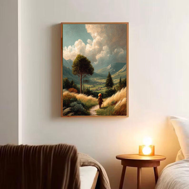 Rural Wanderer Landscape Art | Timeless Serenity