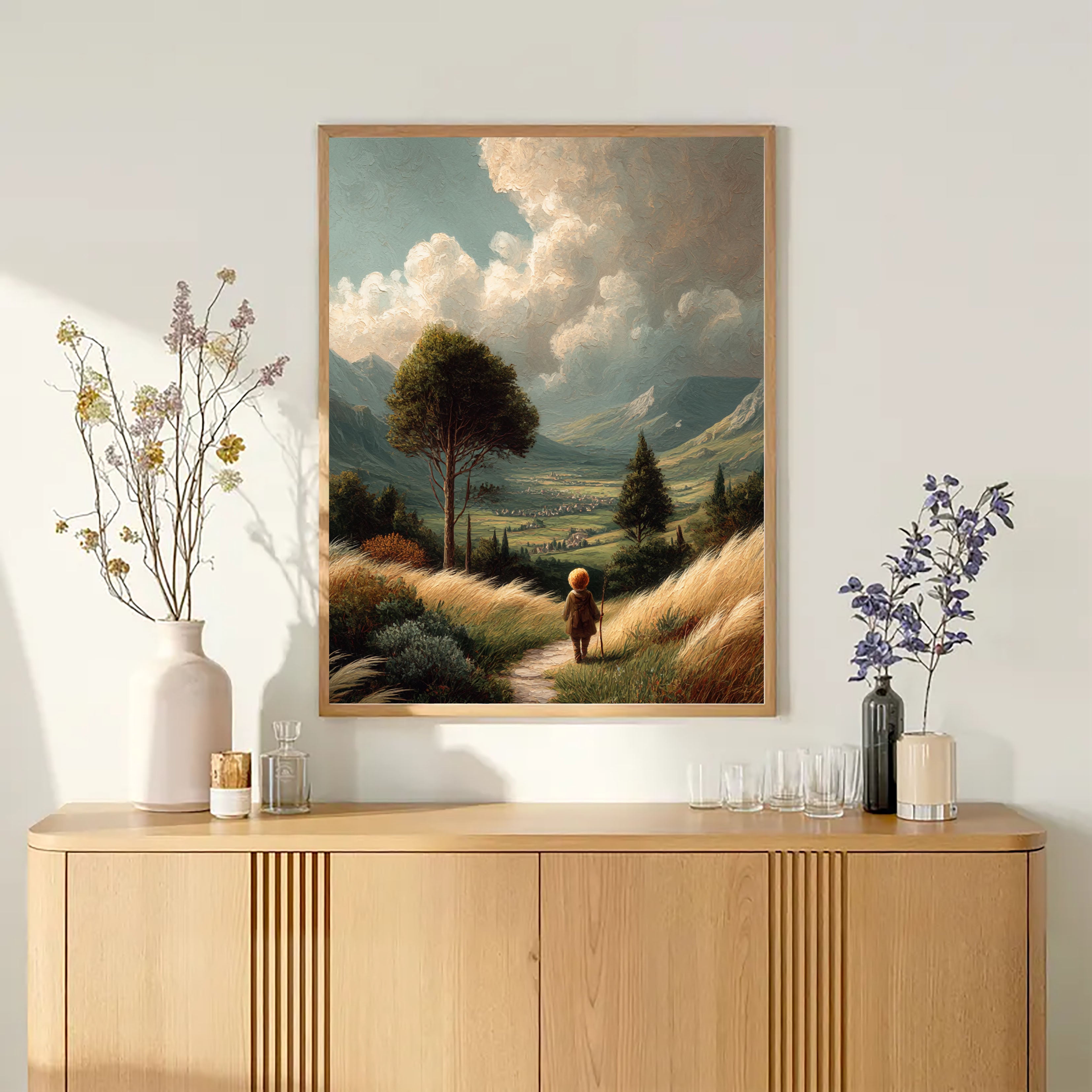 Rural Wanderer Landscape Art | Timeless Serenity