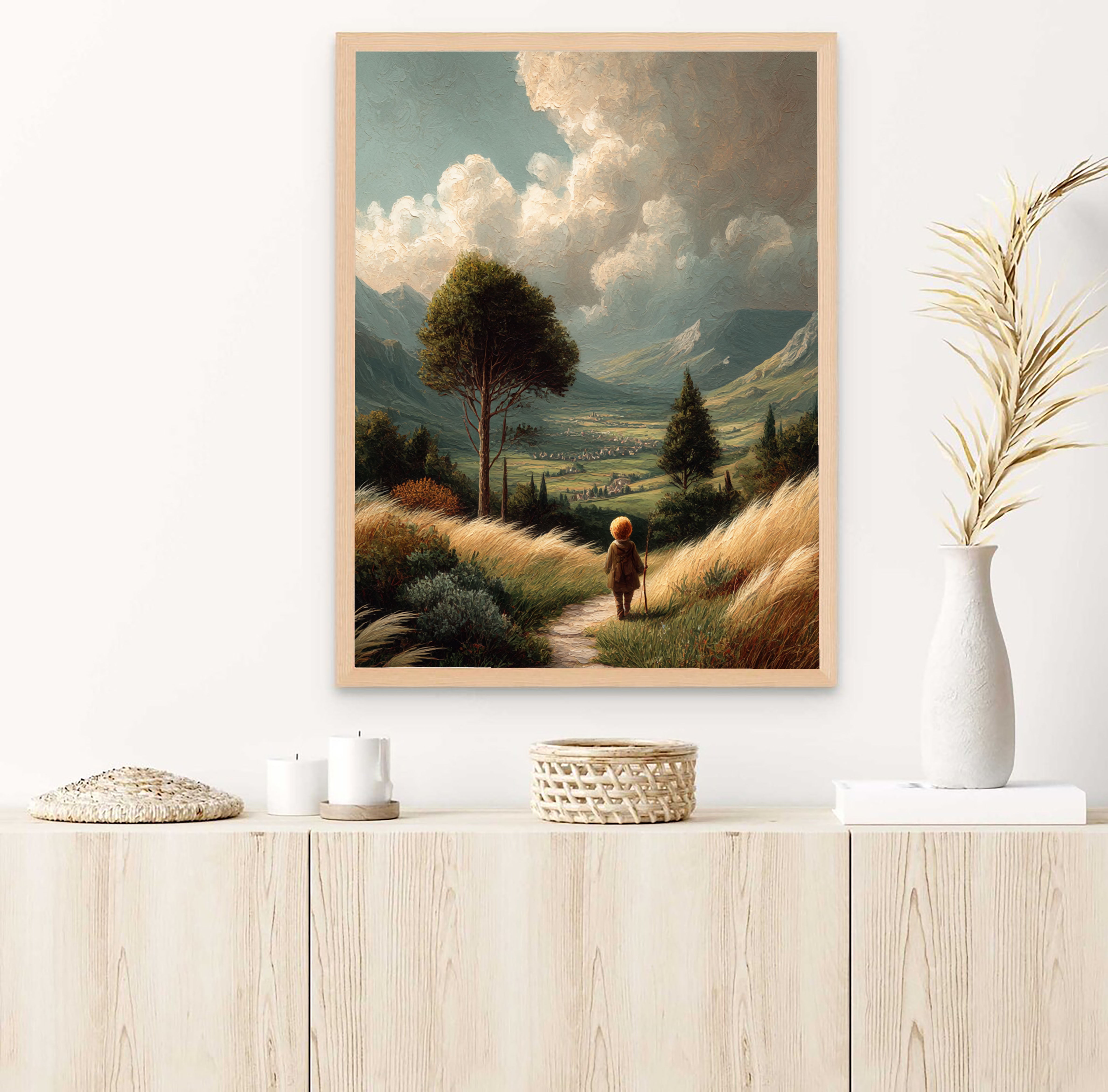 Rural Wanderer Landscape Art | Timeless Serenity