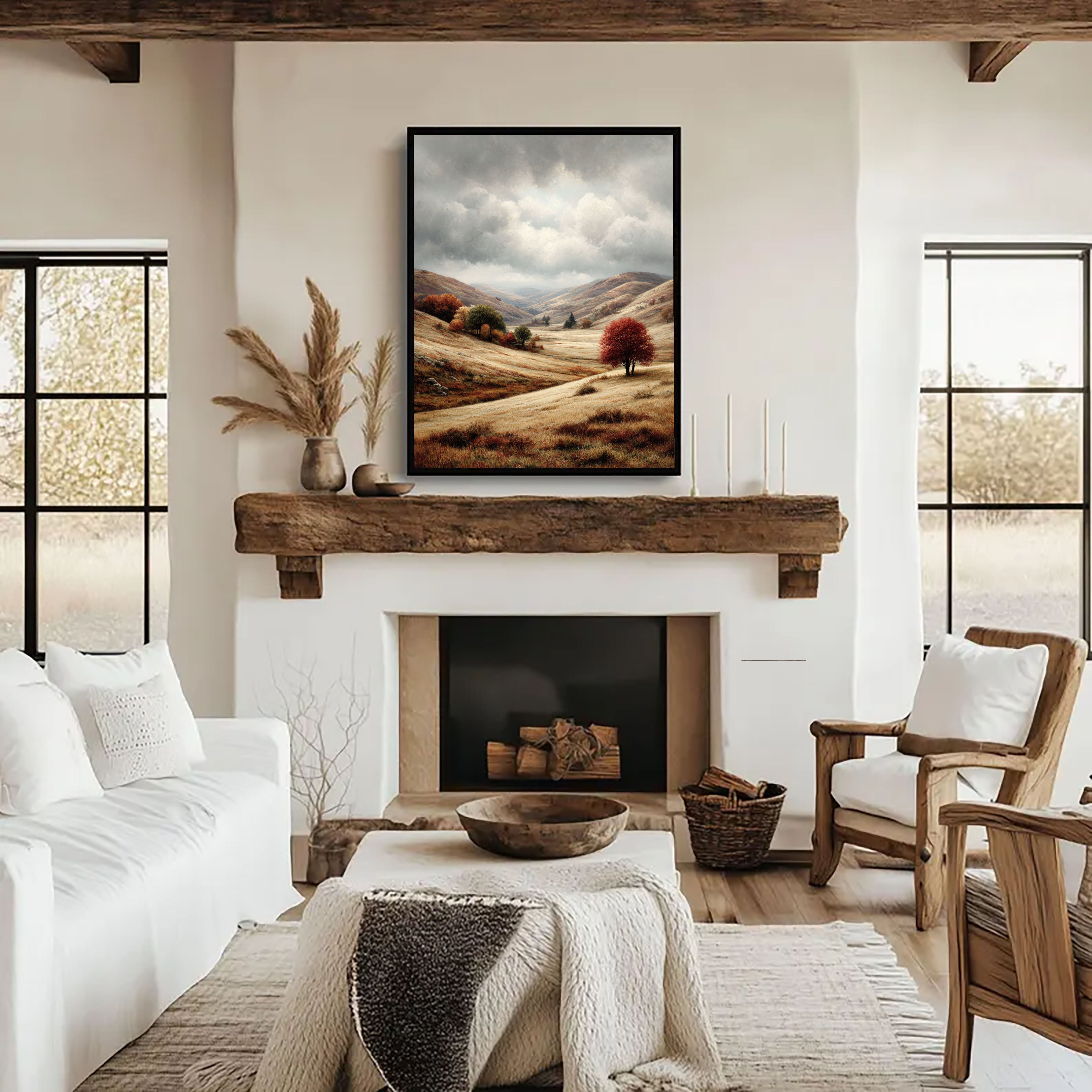 Autumn Valley Landscape Art | Vintage Grandeur