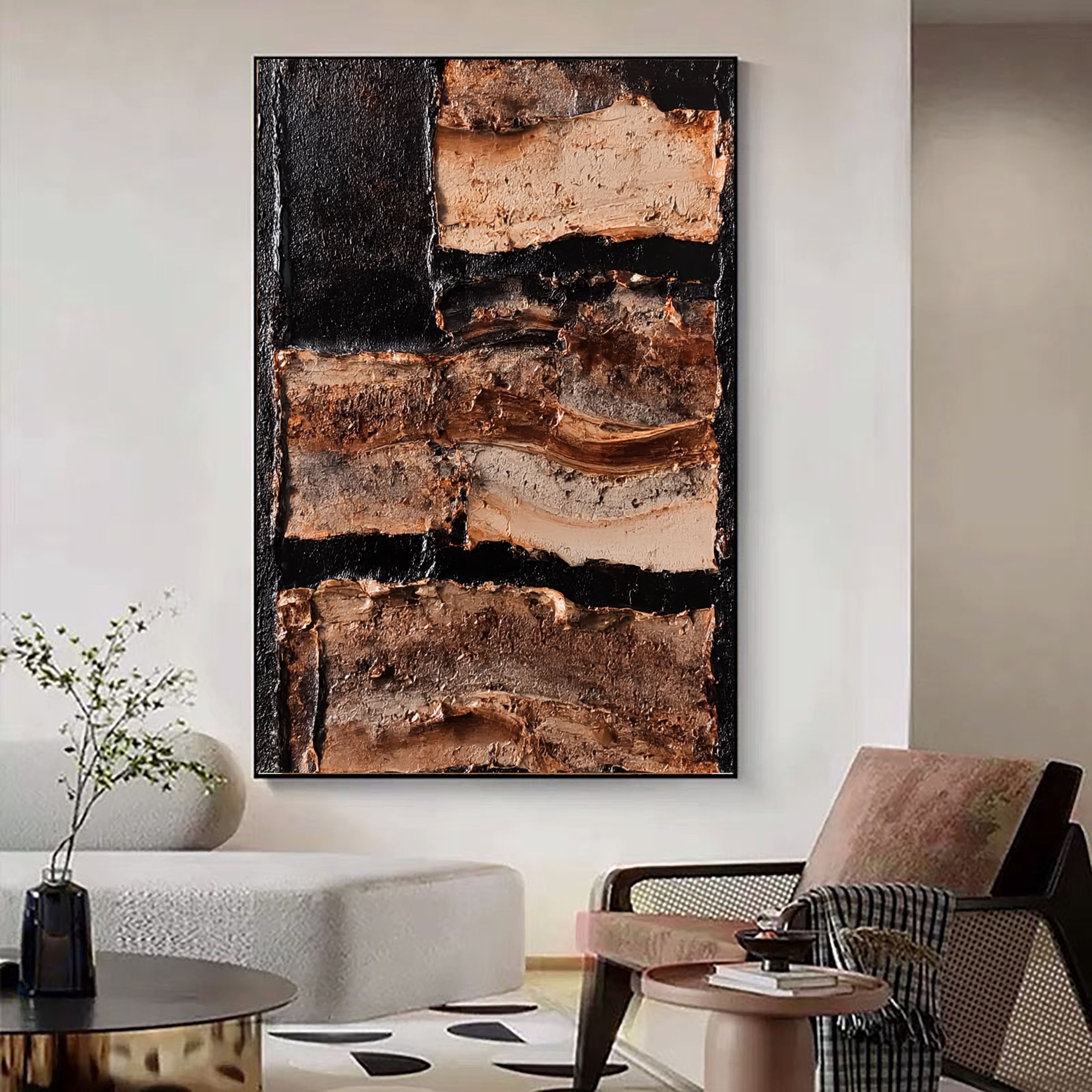 Textured Earthy Contrast | Brown Black