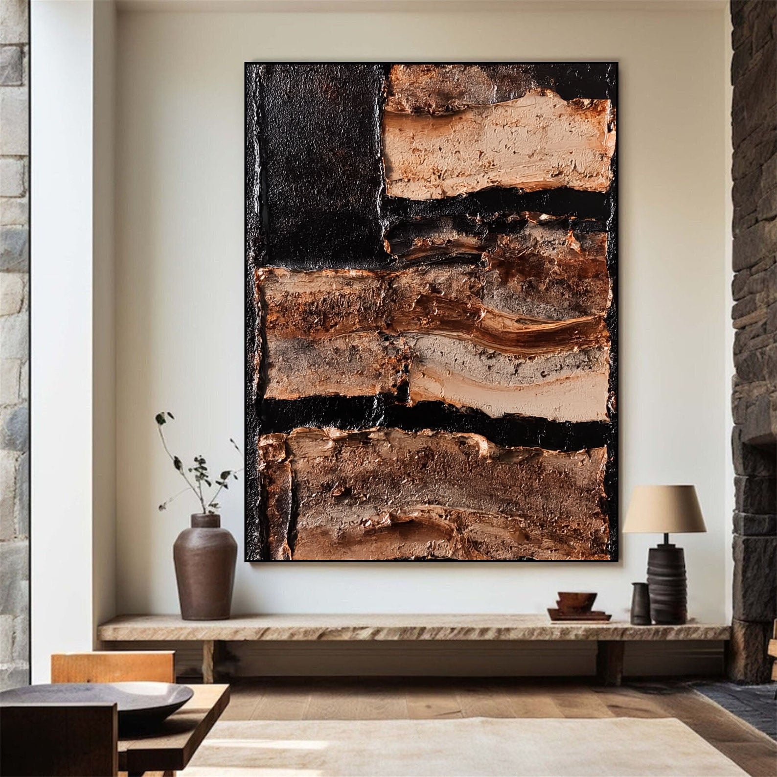 Textured Earthy Contrast | Brown Black