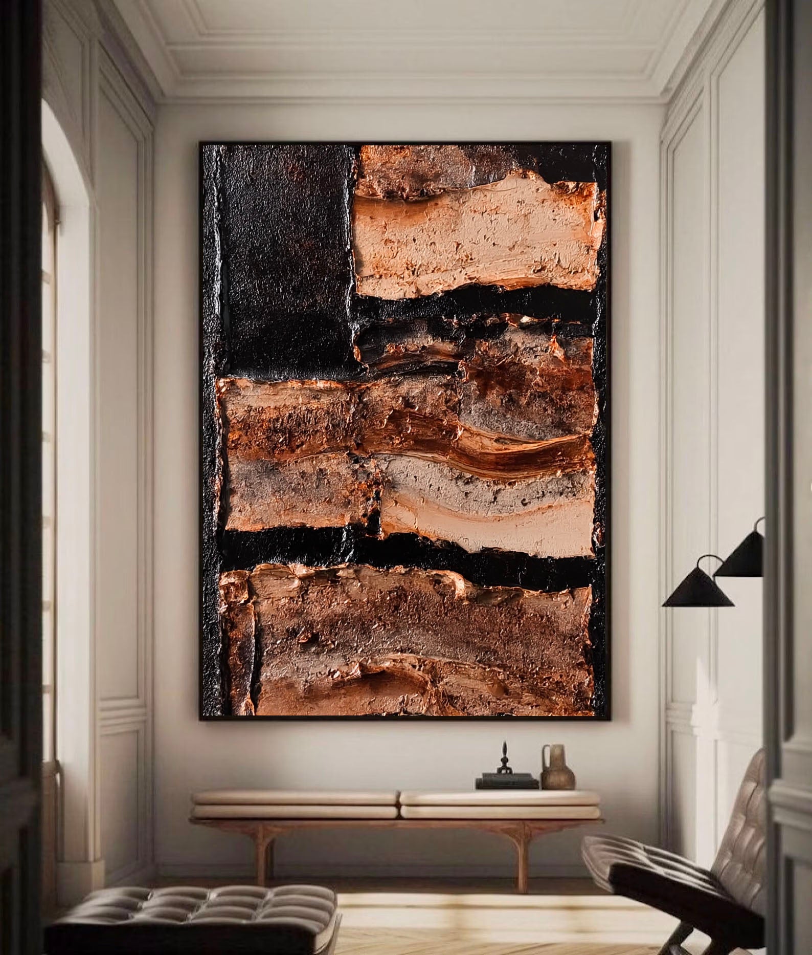 Textured Earthy Contrast | Brown Black