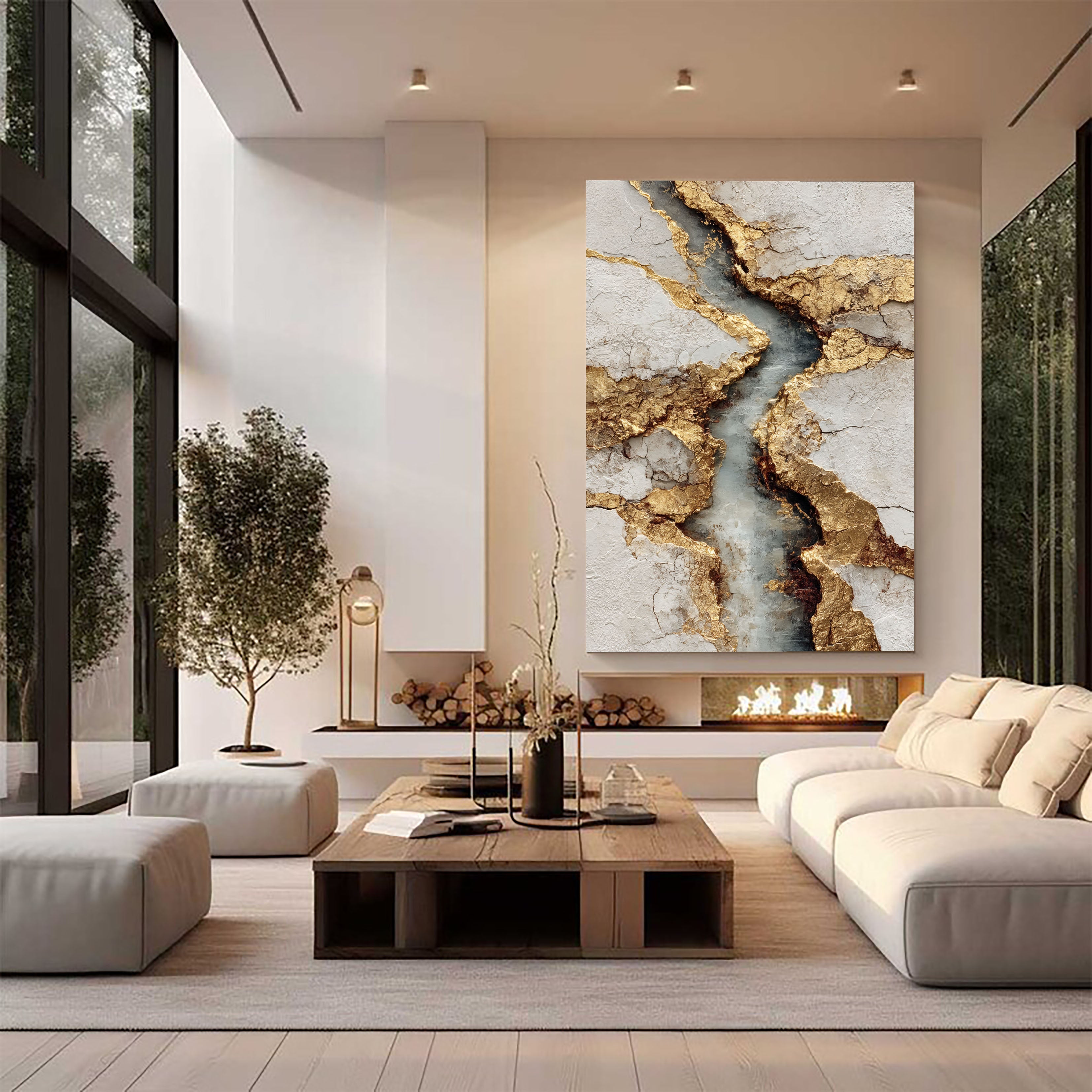 Textured Golden Veins | Gray Gold