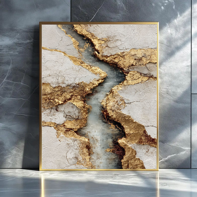 Textured Golden Veins | Gray Gold